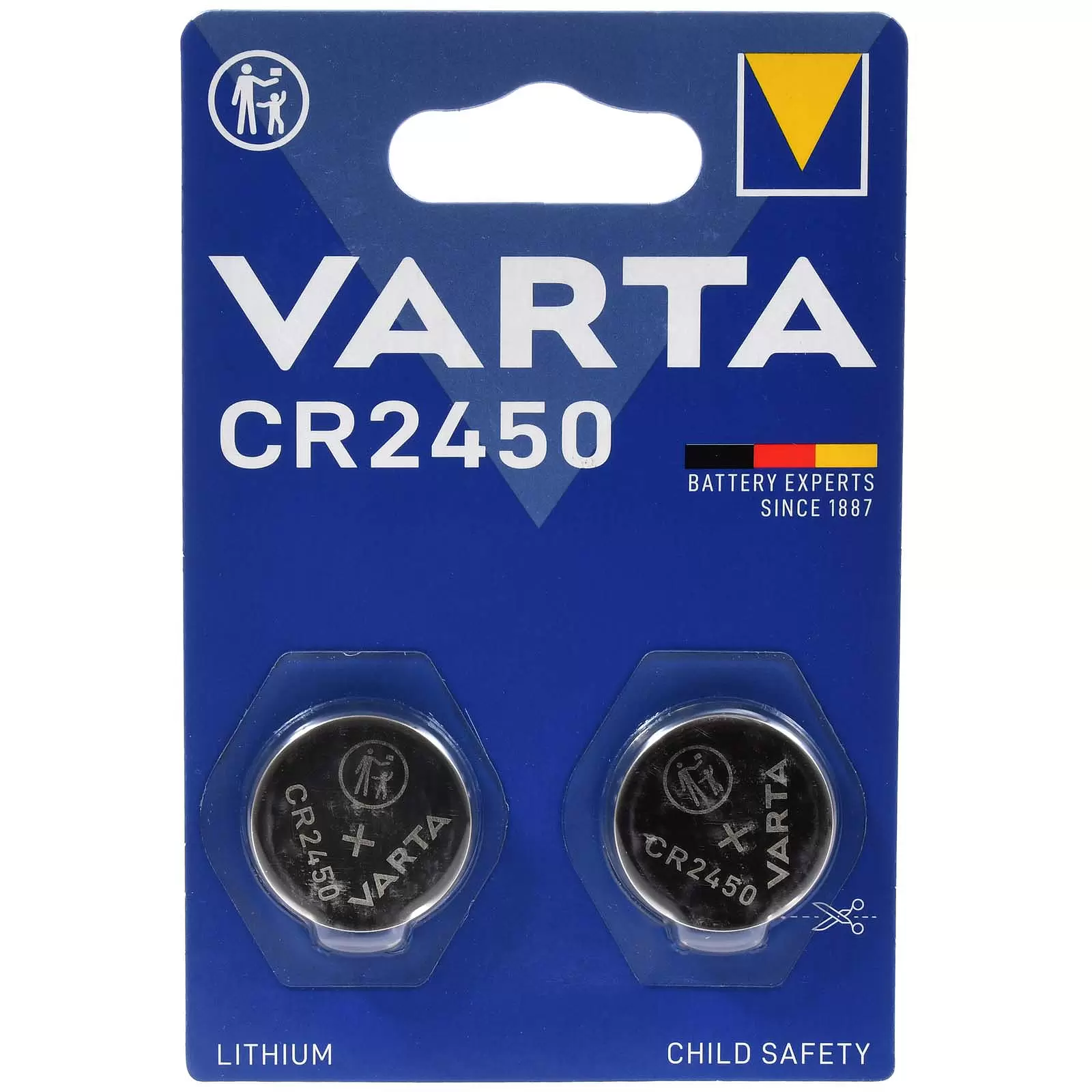 Varta Lithium Knopfzelle CR2450 DL2450 3V 2er Blister Varta Lithium Knopfzelle CR2450 DL2450 3V 2er Blister