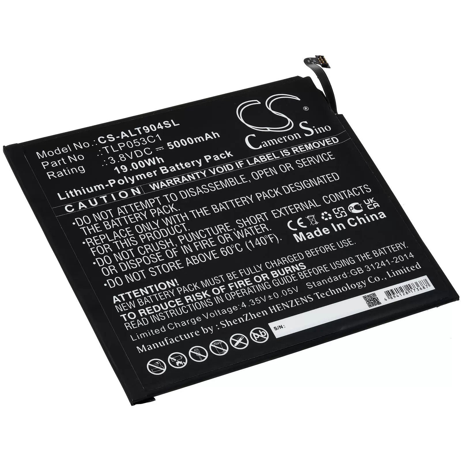Akku passend für Tablet Alcatel Tab 8 9048S, Typ TLP053C1 Akku passend für Tablet Alcatel Tab 8 9048S, Typ TLP053C1