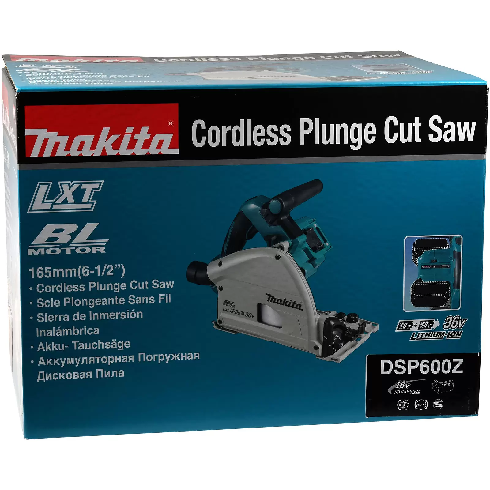 Makita DSP600Z Tauchsäge, Kreissäge 165mm, ohne Akku 1200W 36V