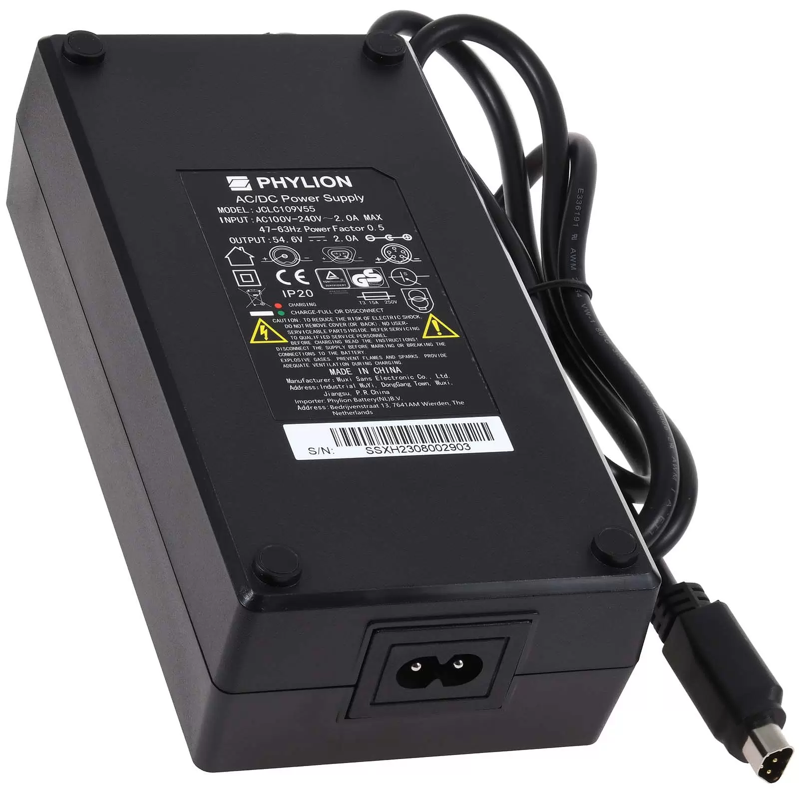 Phylion / Joycube Ladegerät 54,0V / 2,0A - 5-polig trapezförmig