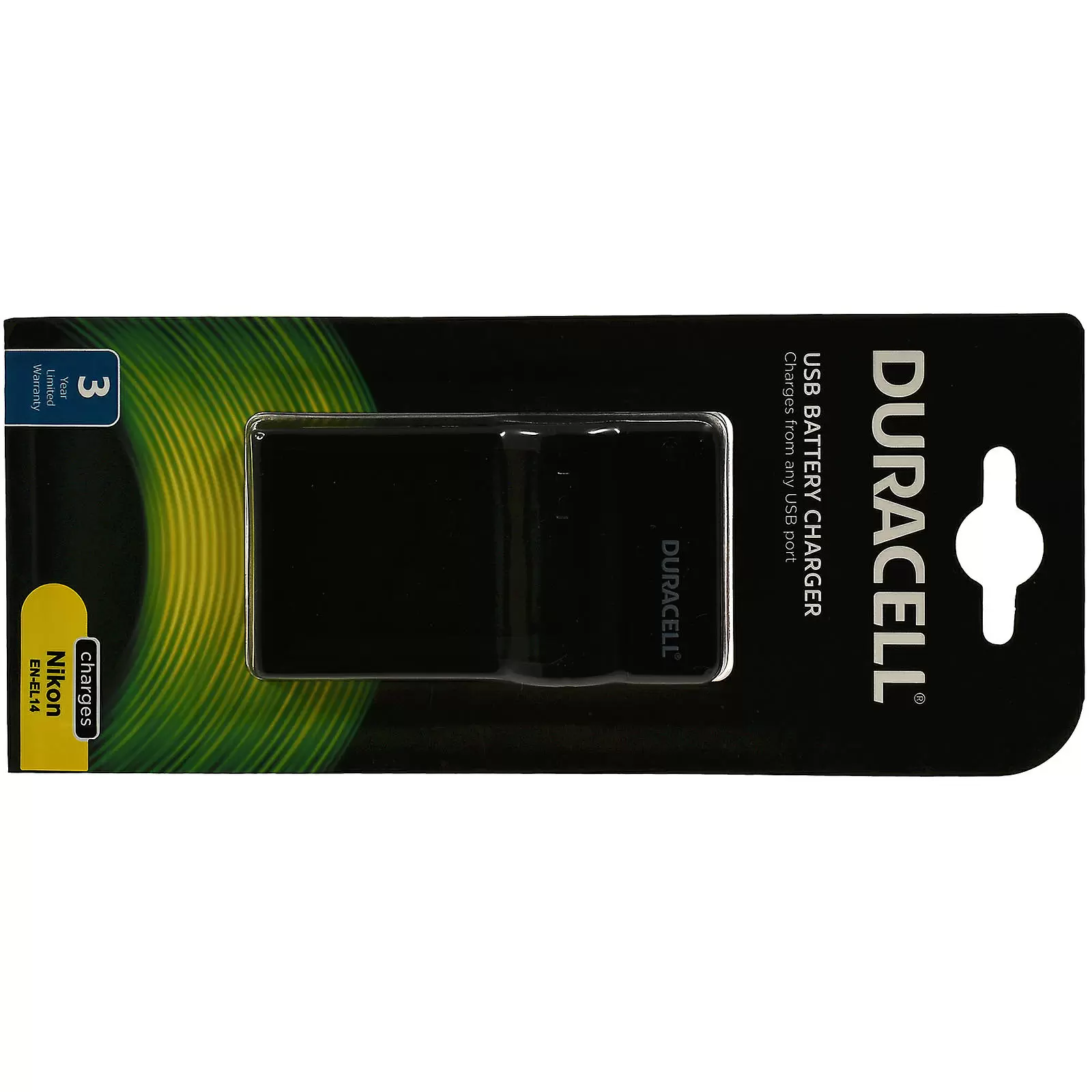 DURACELL Ladegerät mit USB-Kabel, für Akku-Typ DRNEL14, EN-EL14 DURACELL Ladegerät mit USB-Kabel, für Akku-Typ DRNEL14, EN-EL14