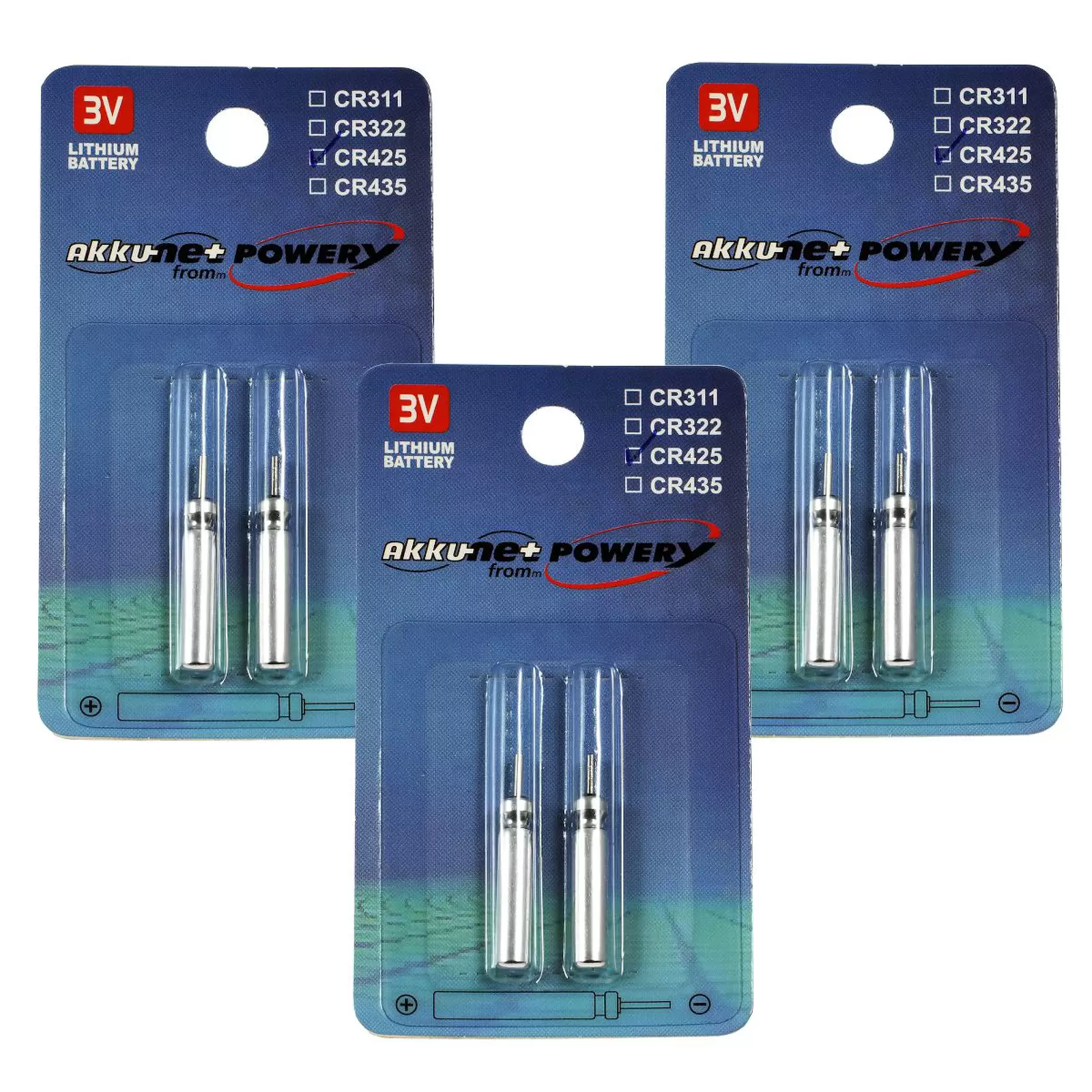 6x Stabbatterie CR425 für Elektro Posen, Angelposen, Bissanzeiger 3x2er Blister