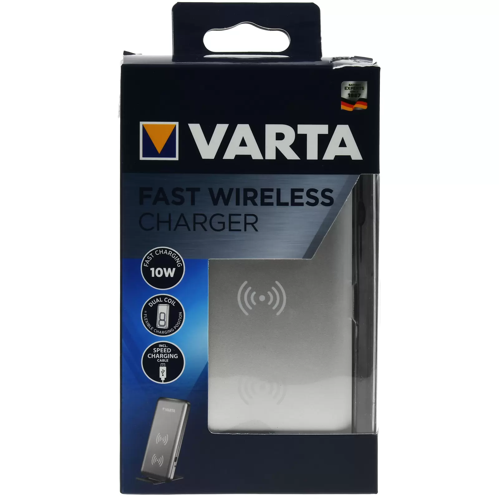 VARTA Fast Wireless Ladegerät Charger für Qi-fähige Smartphones & Handys, 2A, 10W