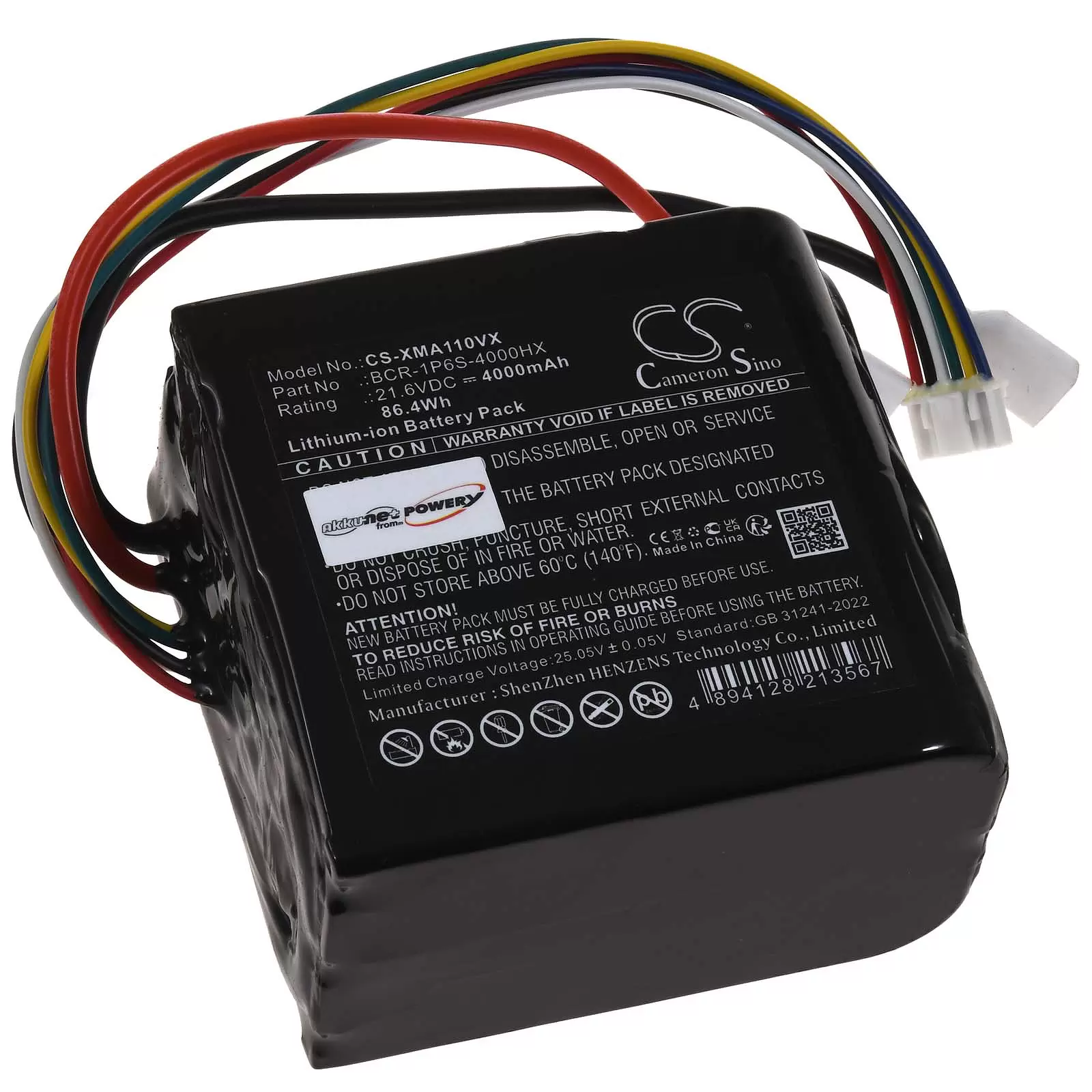 Akku passend für Staubsauger Roborock A10 Plus U10 Pro Typ BCR-1P6S-4000HX Akku passend für Staubsauger Roborock A10 Plus U10 Pro Typ BCR-1P6S-4000HX