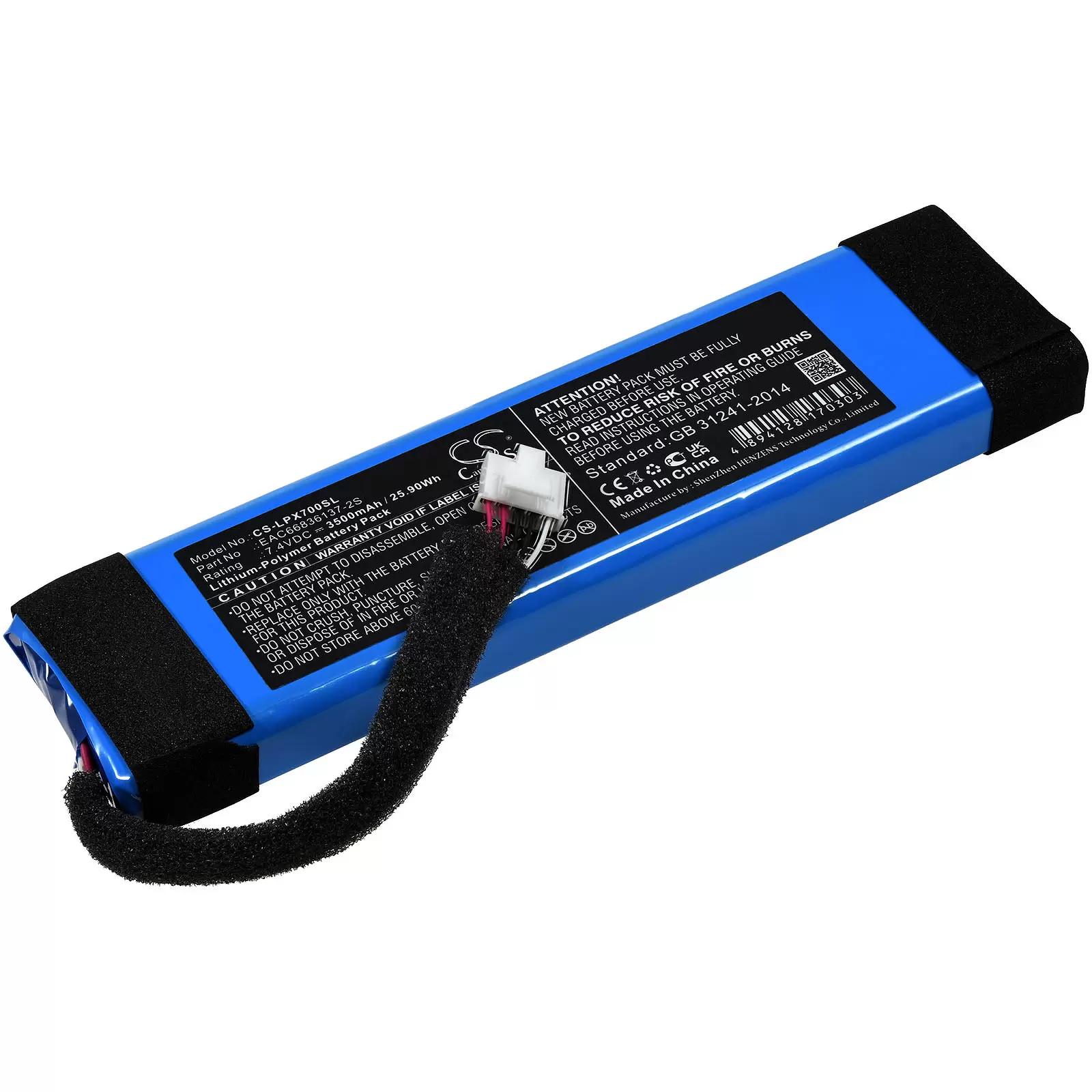 Akku passend für Bluetooth-Lautsprecher Logitech Xboom Go PL7, Typ EAC66836137-2S Akku passend für Bluetooth-Lautsprecher Logitech Xboom Go PL7, Typ EAC66836137-2S