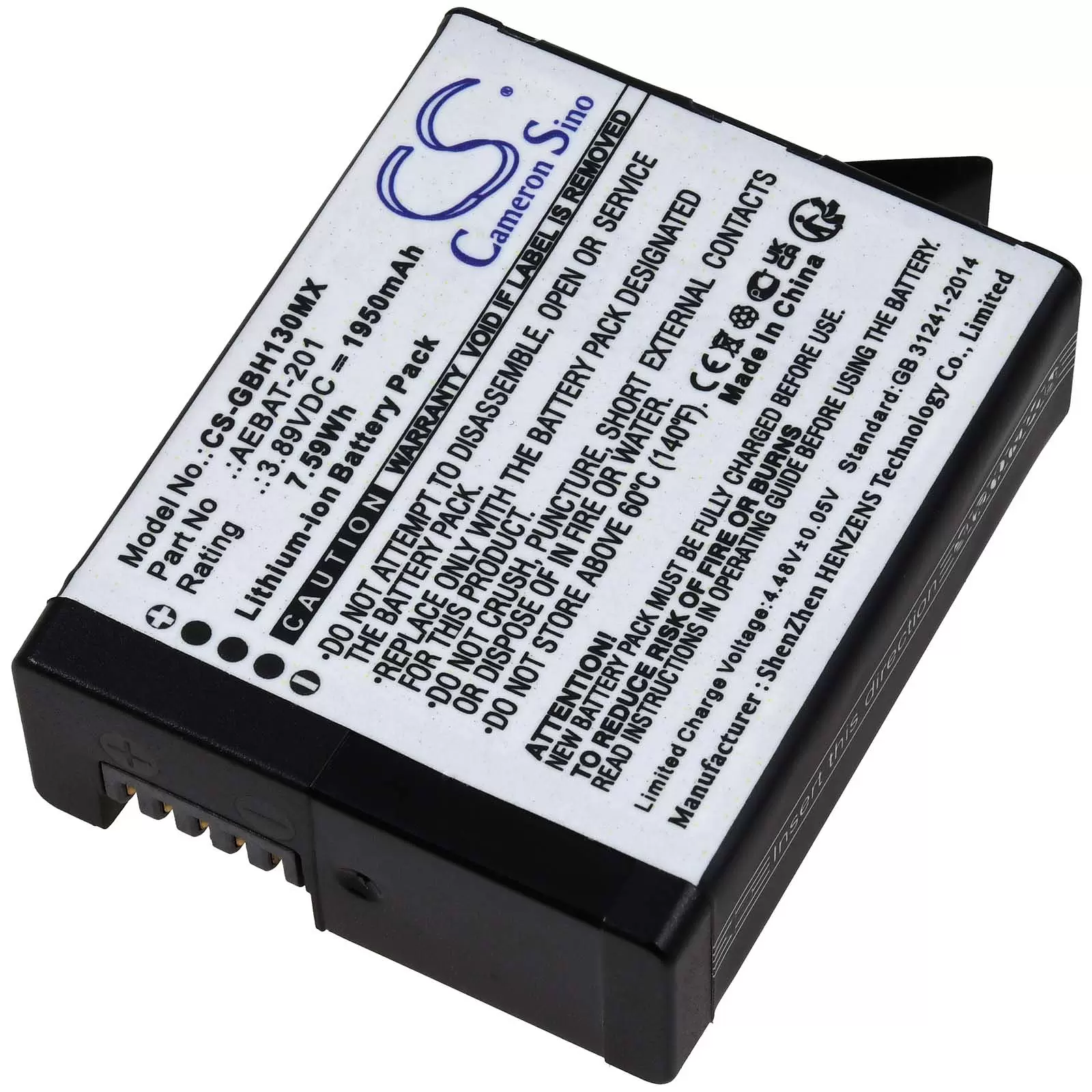 Akku passend für Action Cam GoPro Hero 13 Typ AEBAT-201 Akku passend für Action Cam GoPro Hero 13 Typ AEBAT-201