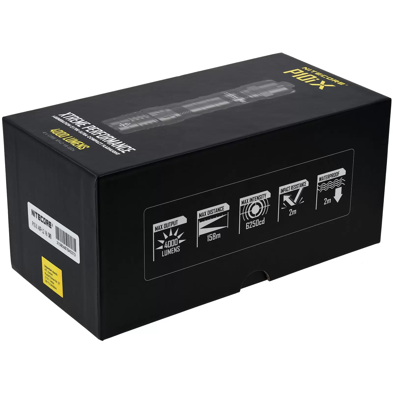 Nitecore P10iX taktische LED-Taschenlampe, bis zu 4000 Lumen, inkl. USB-C Ladekabel