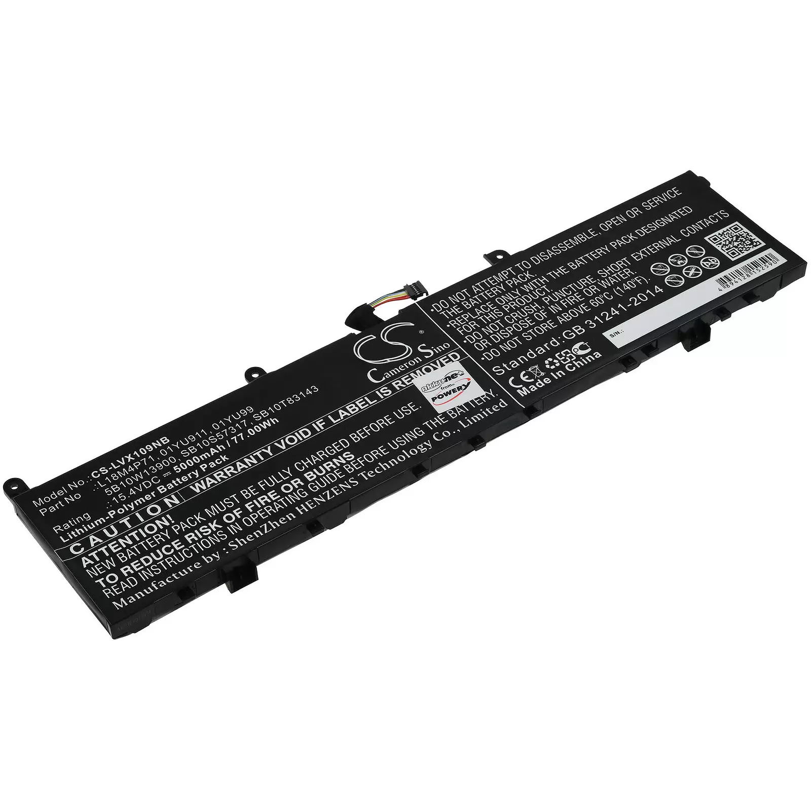 Akku passend für Laptop Lenovo ThinkPad P1 2019 20qt000rge, Typ L18M4P71 u.a.