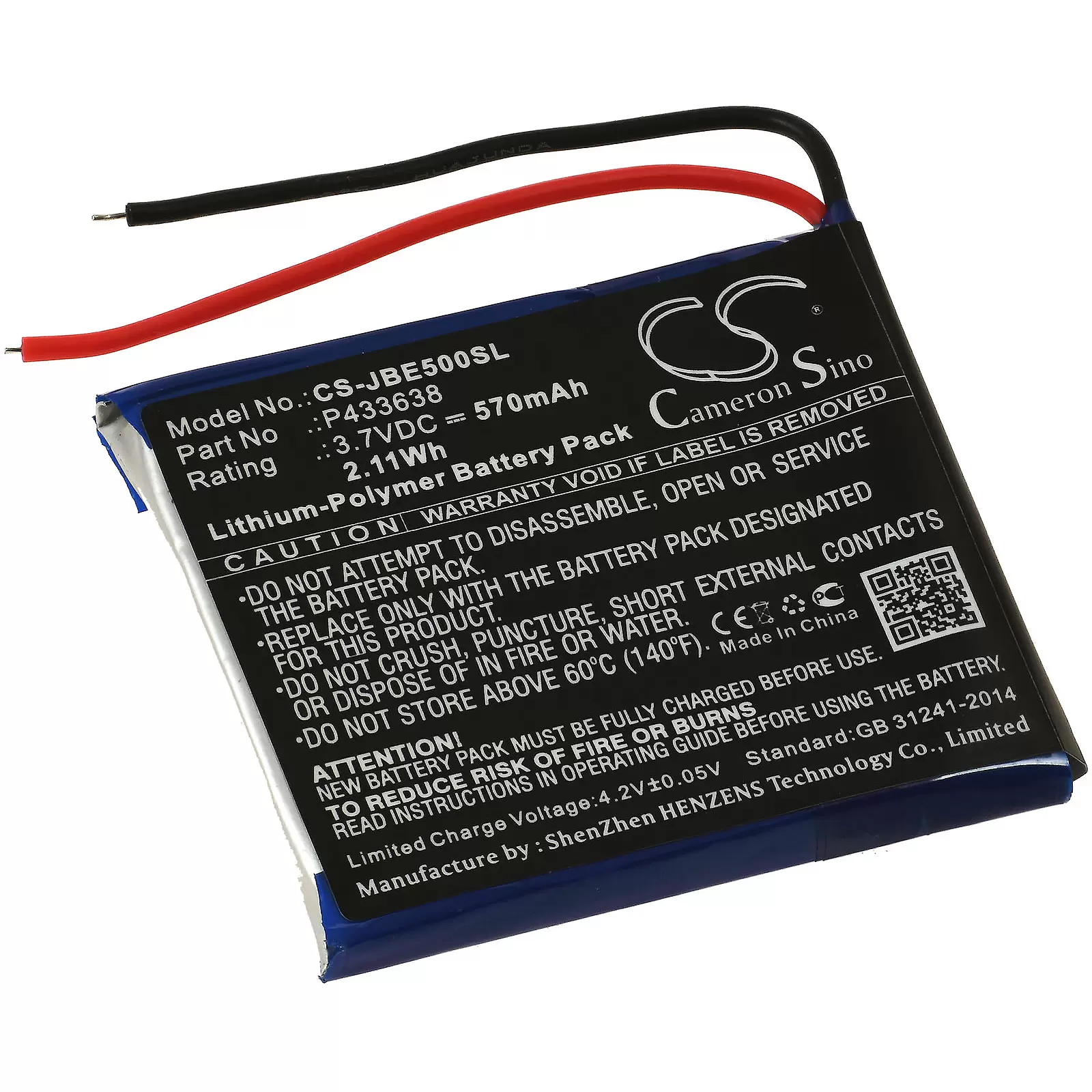 Akku passend für Kopfhörer JBL Synchros E50BT / Typ P433638 Akku passend für Kopfhörer JBL Synchros E50BT / Typ P433638