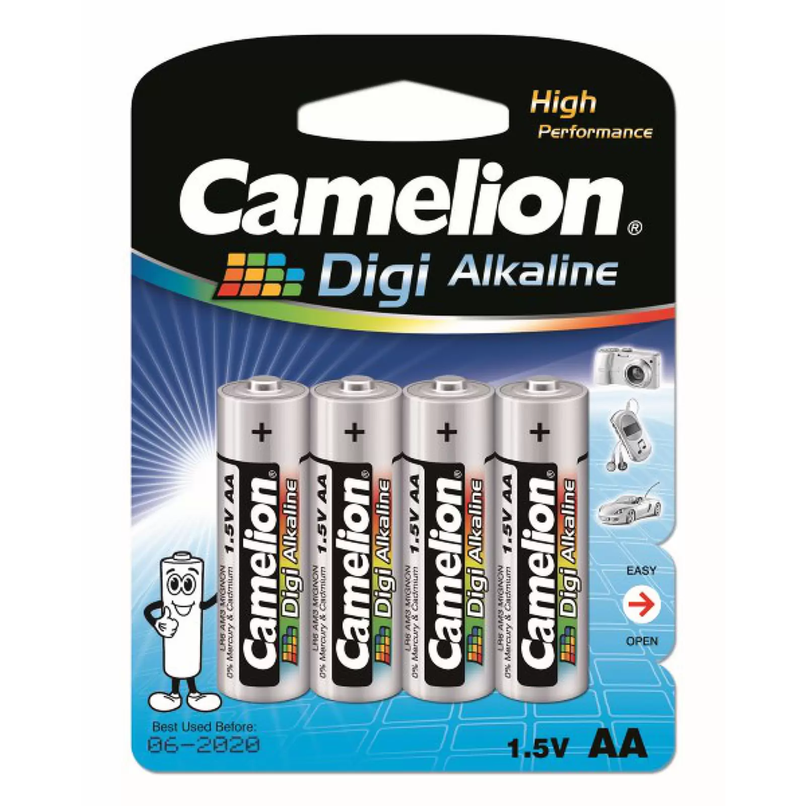 Batterie Camelion Digi Alkaline LR6 Mignon AA MN1500 AM3 4er Blister