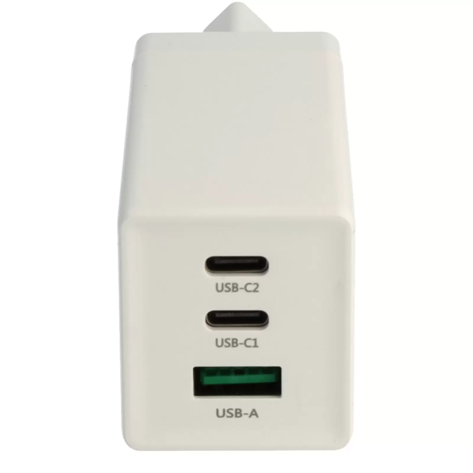 3-Port USB-C Power Delivery PPS-Ladegerät mit 2x USB-C, 1x USB-A / Adapter 65W GaN Weiß