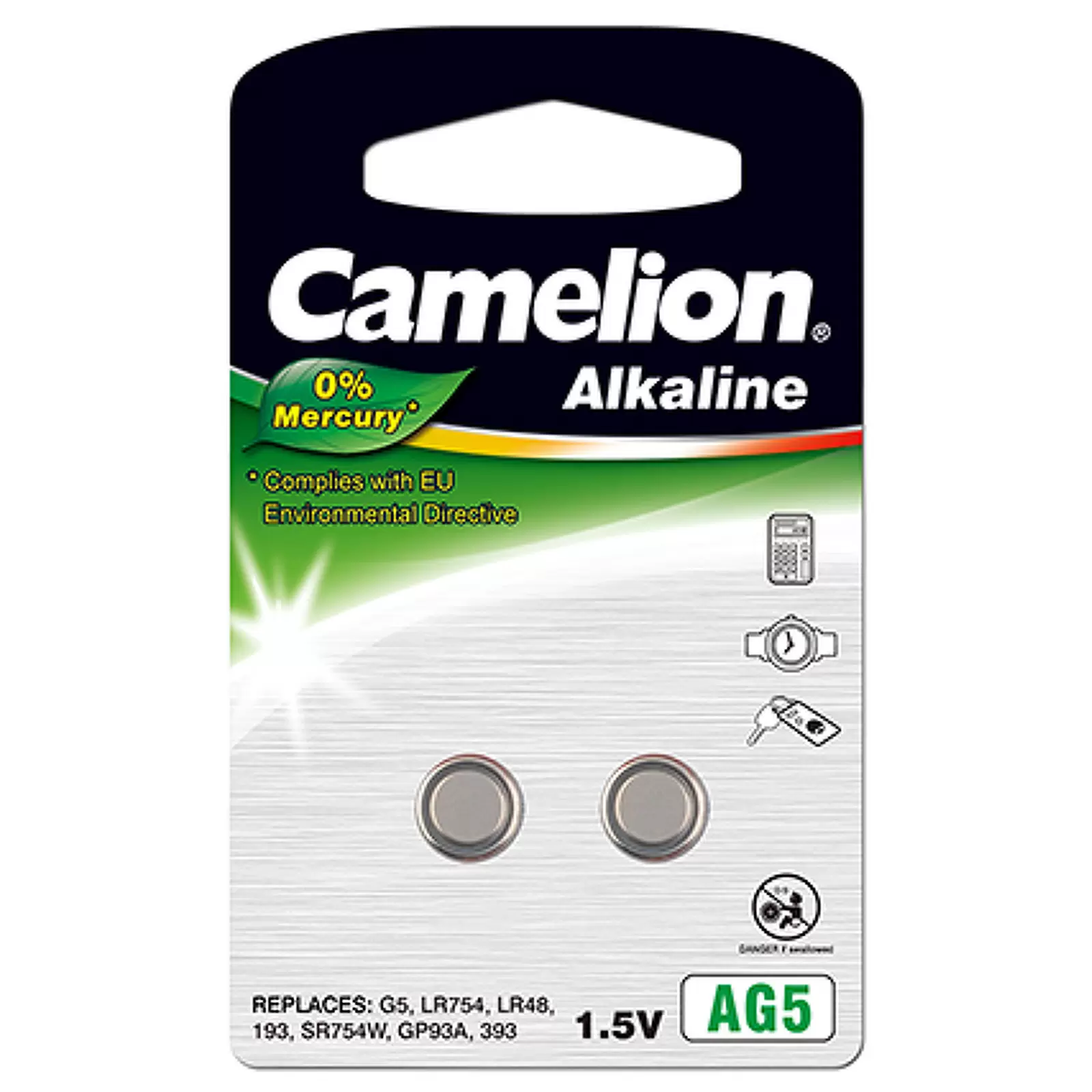 Camelion Knopfzelle LR48 LR754 AG5 2er Blister