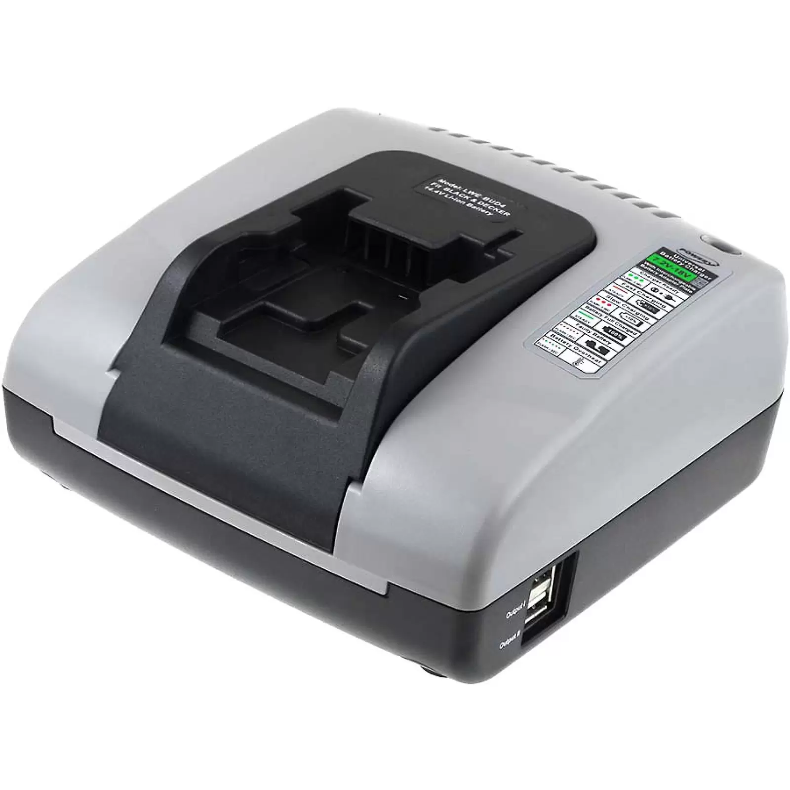 Powery Akku-Ladegerät mit USB für Black&Decker EPL14K / Typ A1514L Powery Akku-Ladegerät mit USB für Black&Decker EPL14K / Typ A1514L