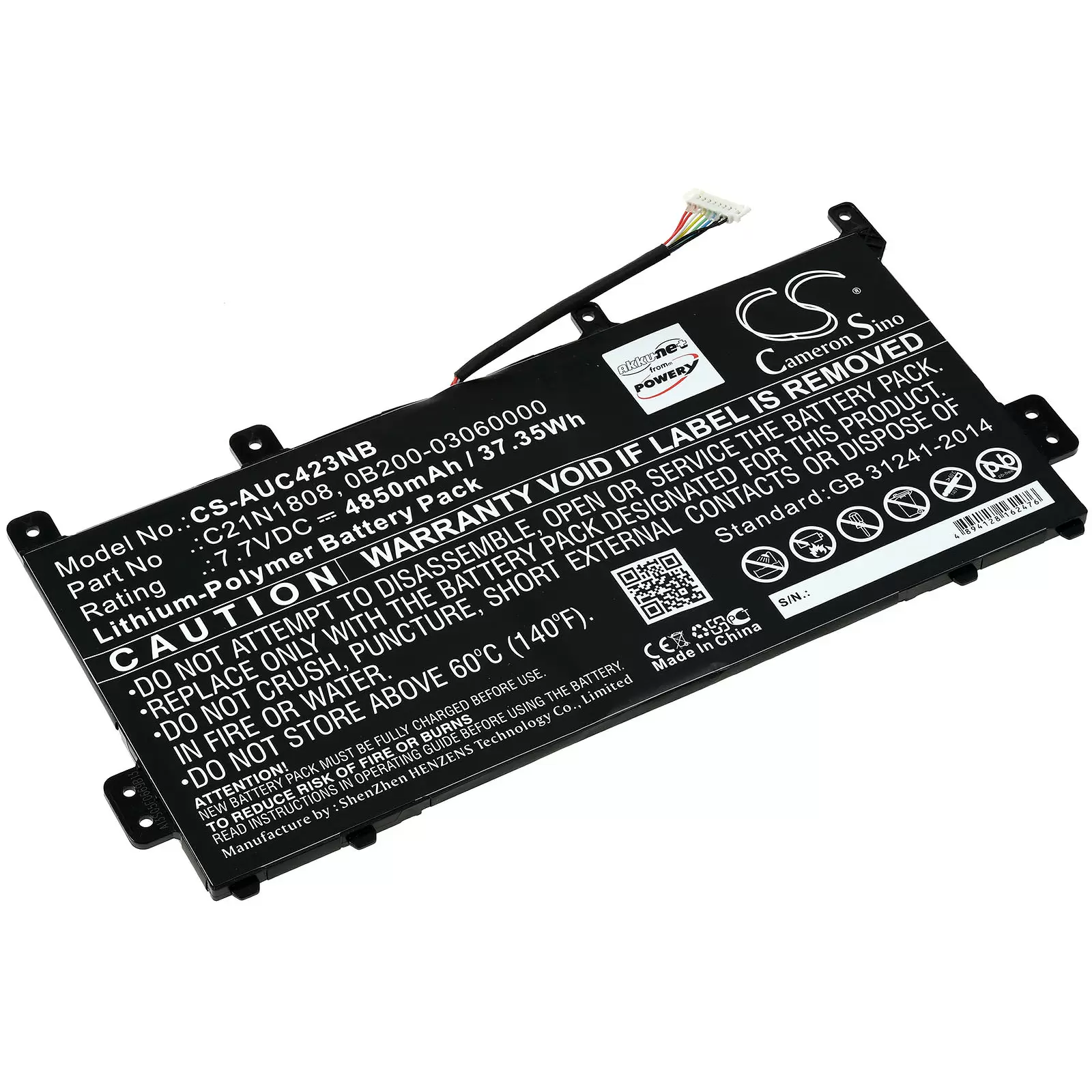 Akku passend für Laptop Asus Chromebook C423NA-EB0048, Chromebook C523NA-DH02, Typ C21N1808 u.a.