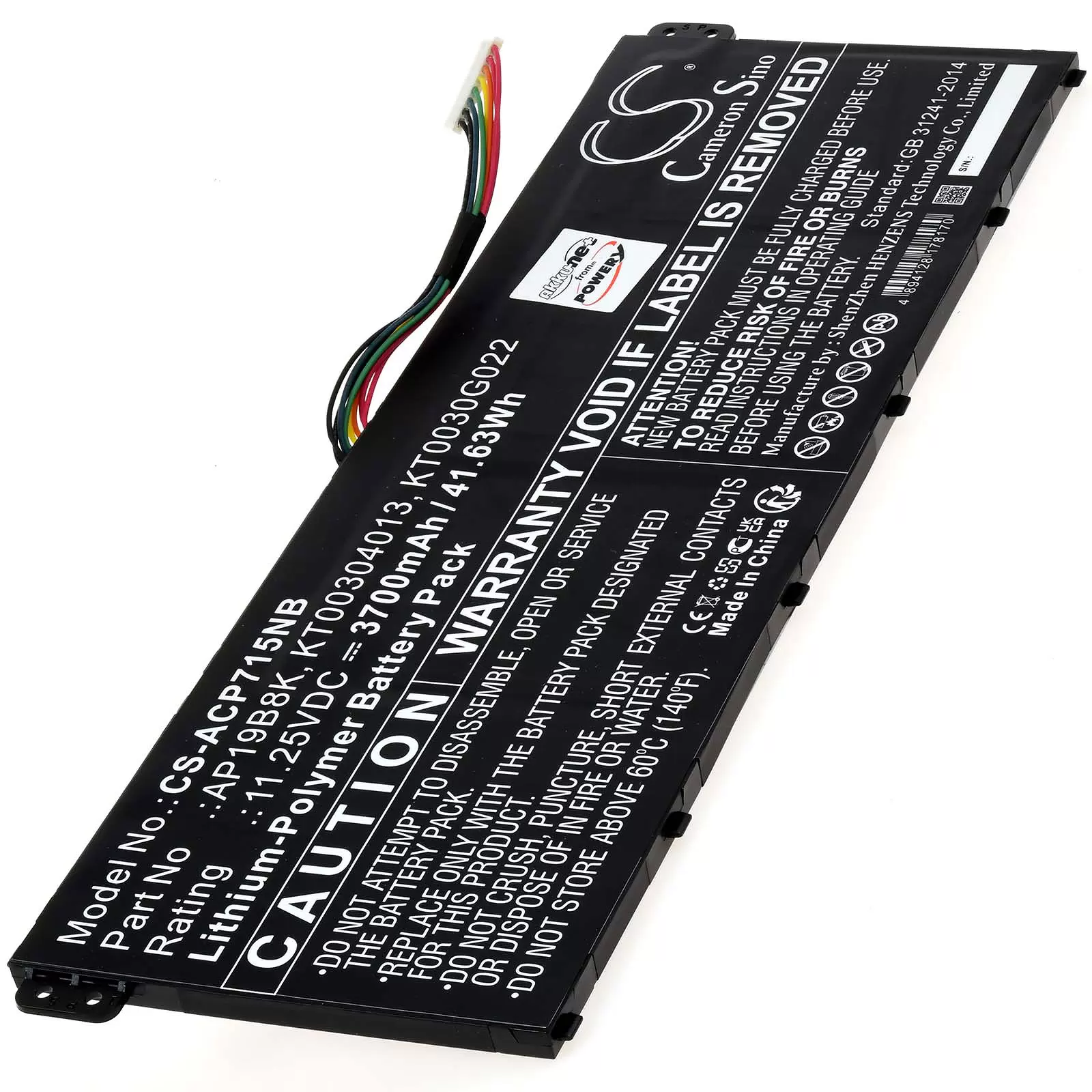Akku passend für Laptop Acer Aspire 5 A514-54-527V, Typ AP19B8K, Typ AP18C4K Akku passend für Laptop Acer Aspire 5 A514-54-527V, Typ AP19B8K, Typ AP18C4K
