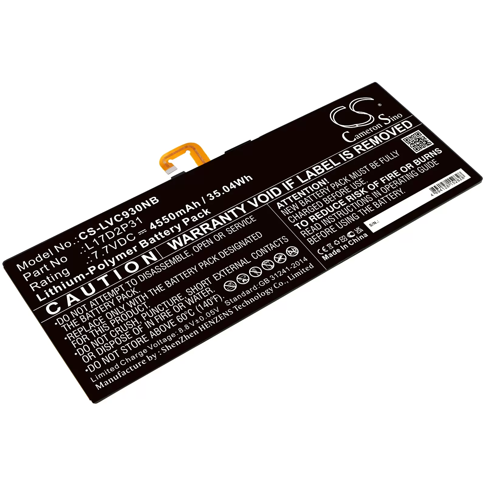 Akku passend für Laptop Lenovo Yoga Book C930 YB-J912F Typ L17D2P31