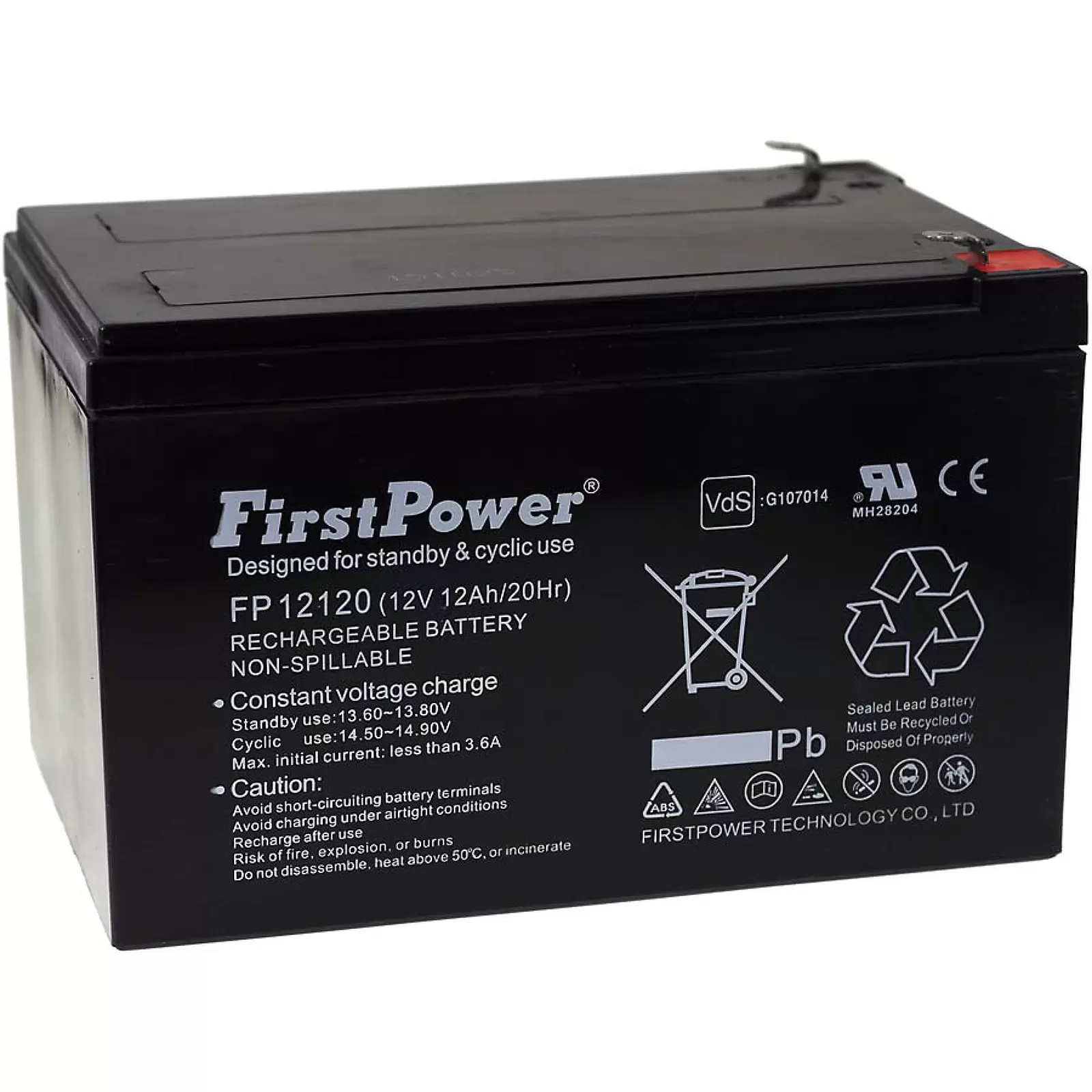 FirstPower Blei-Gel Akku für USV APC RBC6 12Ah 12V VdS