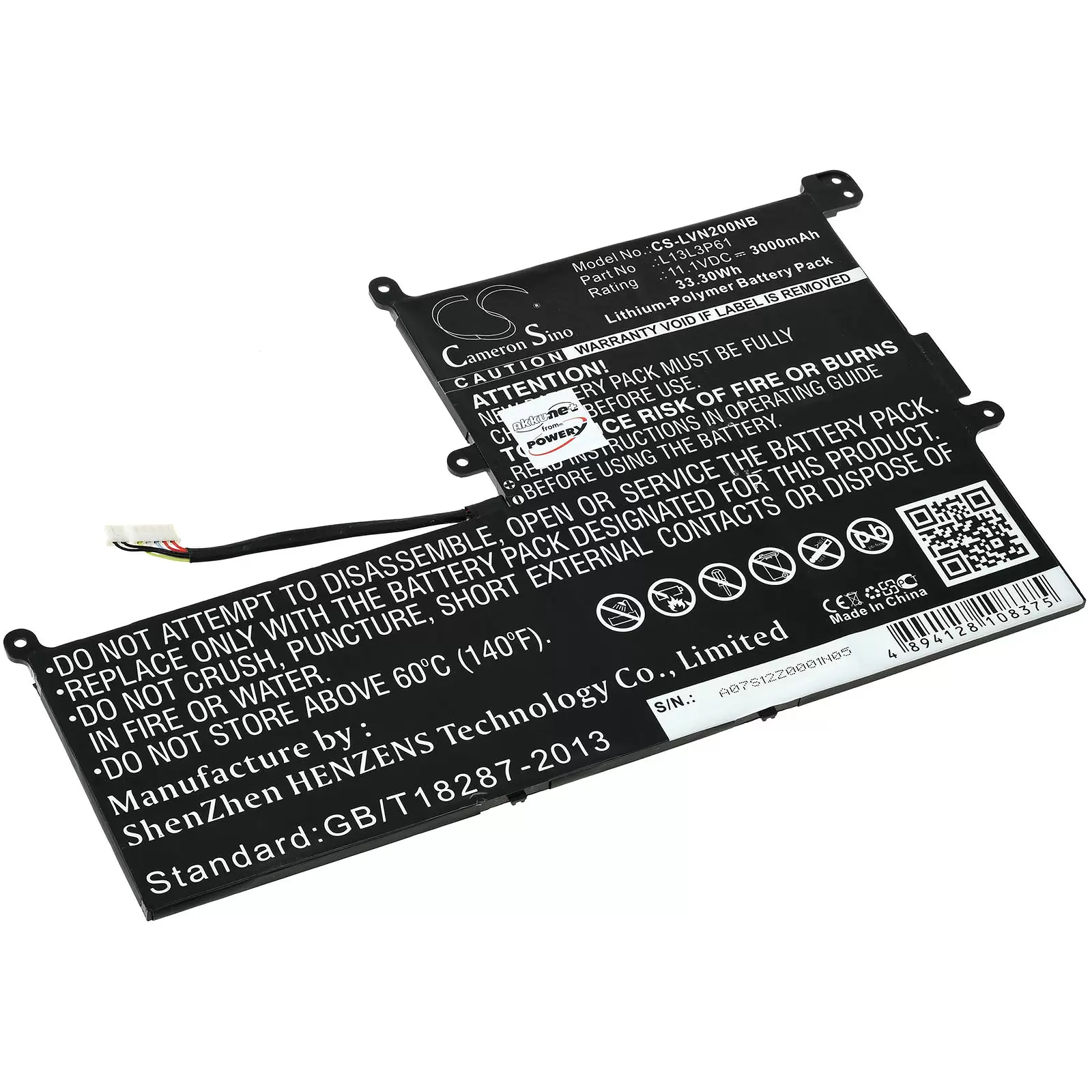 Akku passend für Laptop Lenovo Chromebook N20, Chromebook N20p, Typ L13L3P61 u.a.