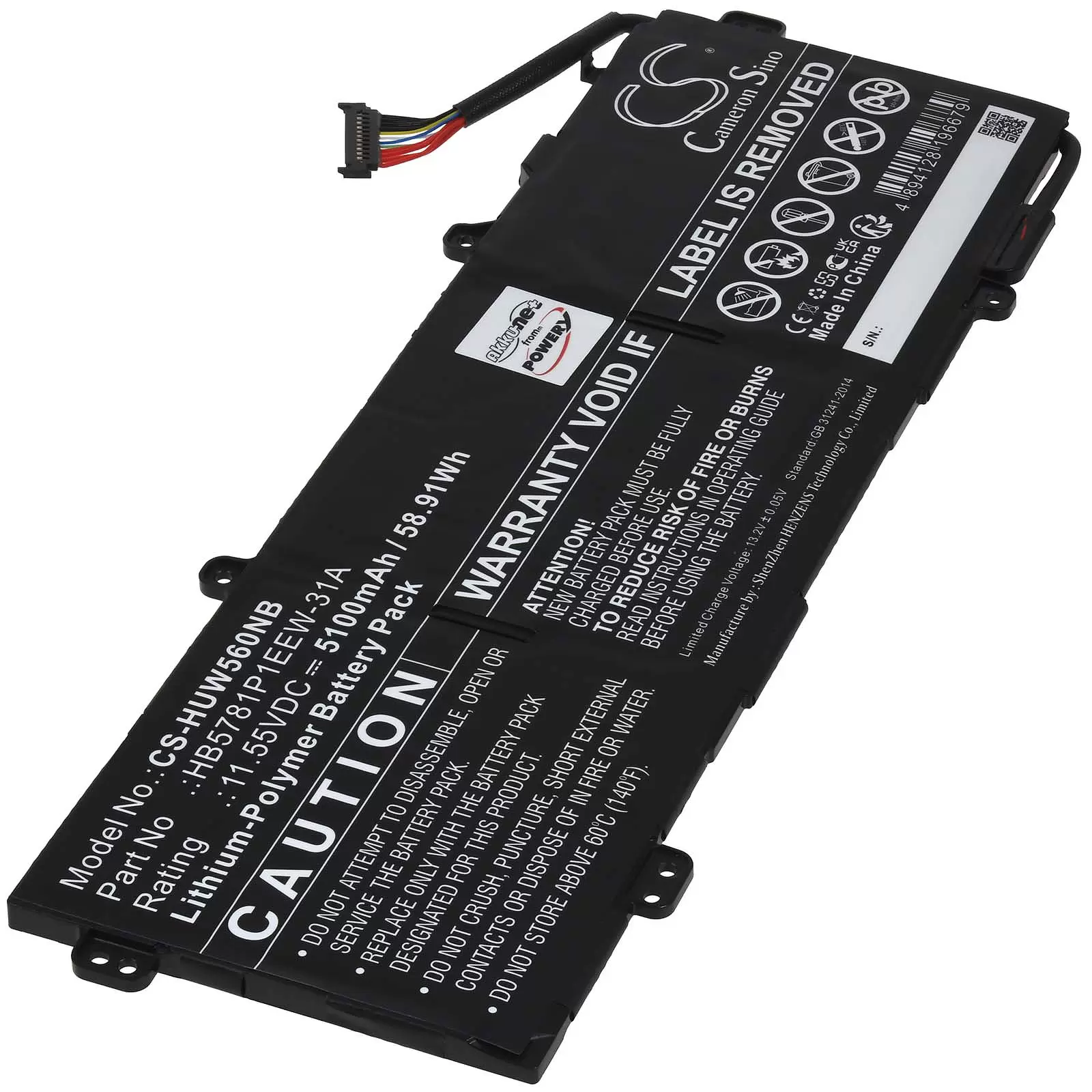 Akku passend für Laptop Huawei MateBook 14S I7 MateBook D 16 2022 Typ HB5781P1EEW-31A