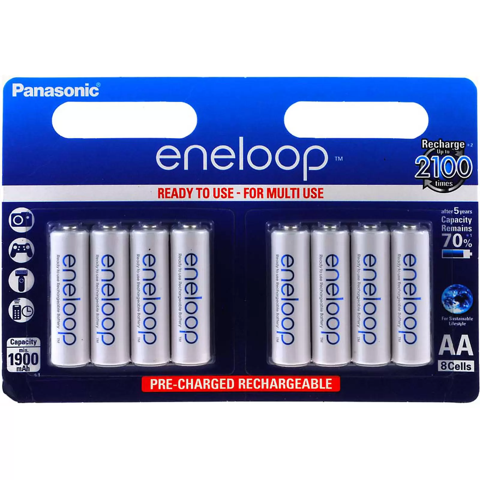 Panasonic eneloop Akku AA - 8er Blister / Typ BK-3MCCE Panasonic eneloop Akku AA - 8er Blister / Typ BK-3MCCE
