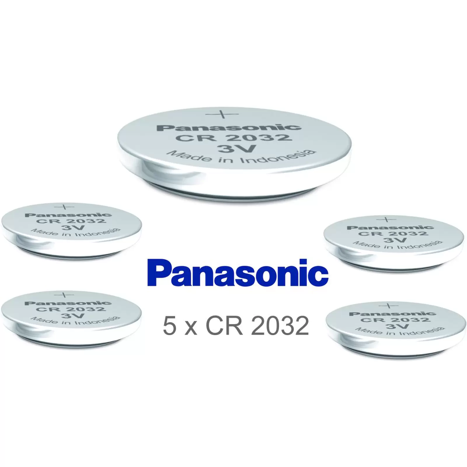5x Panasonic CR2032 DL2032 ECR2032 Lithium Knopfzellen – Lose Batterien für Uhren, Autoschlüssel 5x Panasonic CR2032 DL2032 ECR2032 Lithium Knopfzellen – Lose Batterien für Uhren, Autoschlüssel