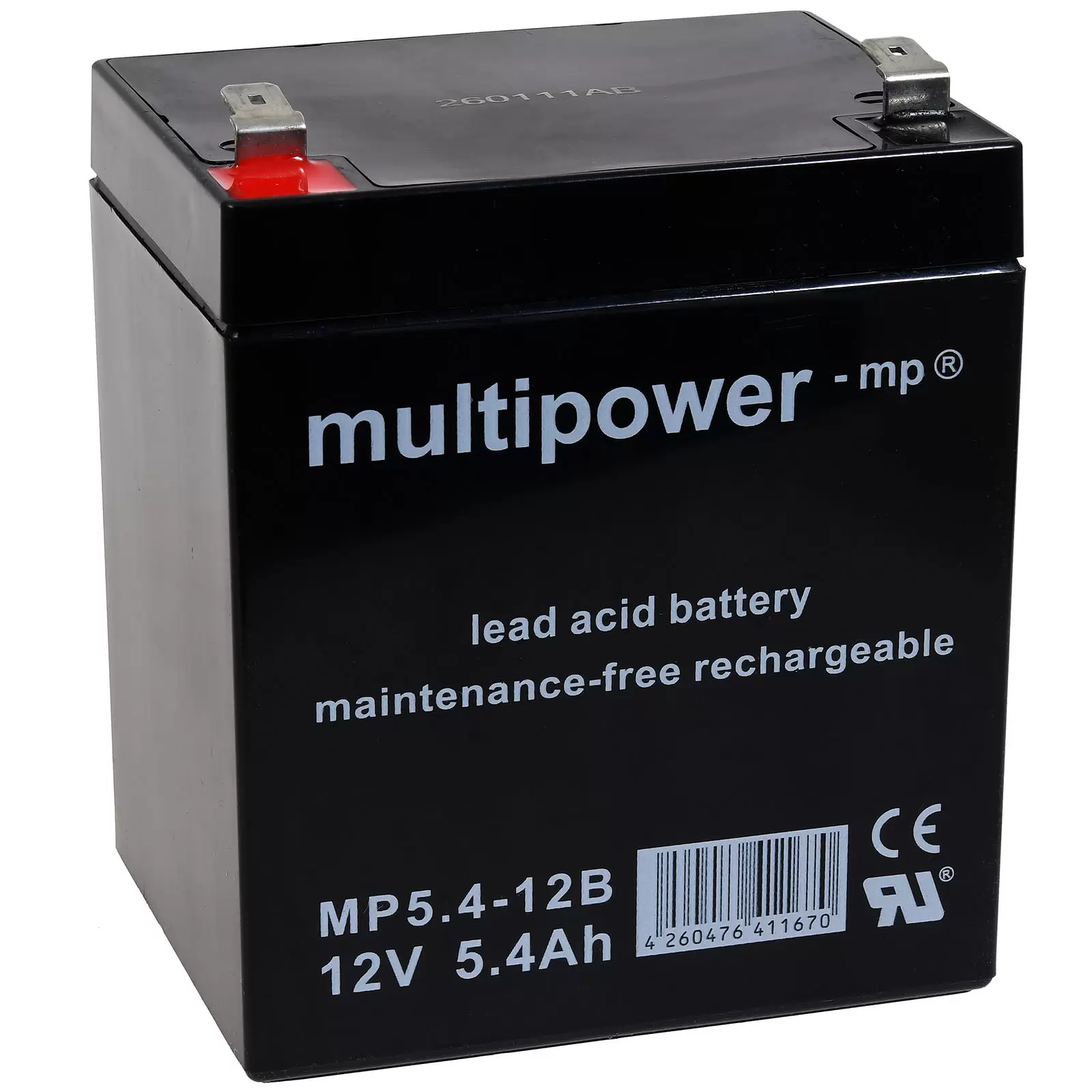 Multipower Bleiakku MP5.4-12B Steckkontakt 6,3mm