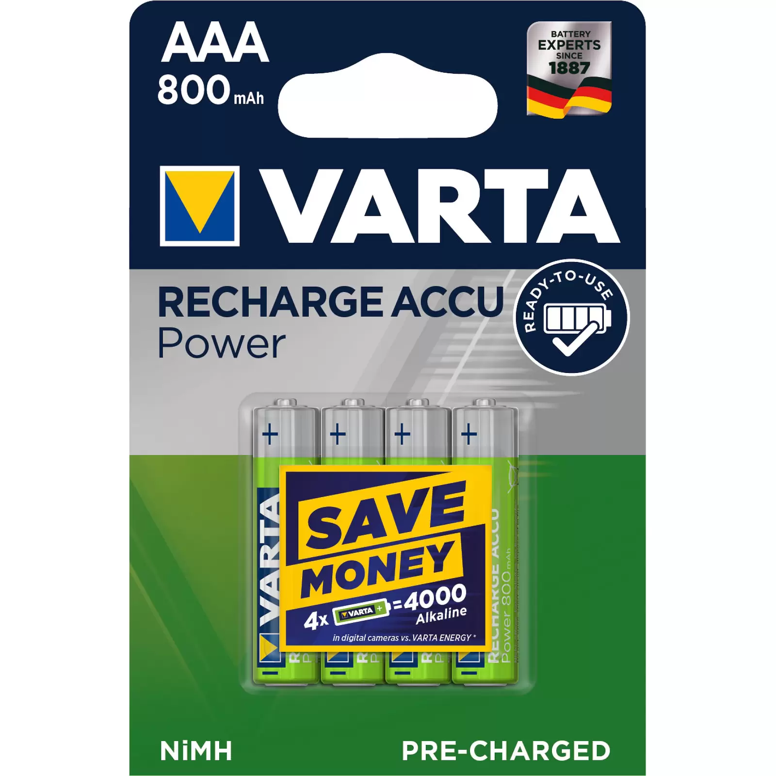 Varta Power Akku Ready2Use TOYS Micro AAA 4er Blister Varta Power Akku Ready2Use TOYS Micro AAA 4er Blister