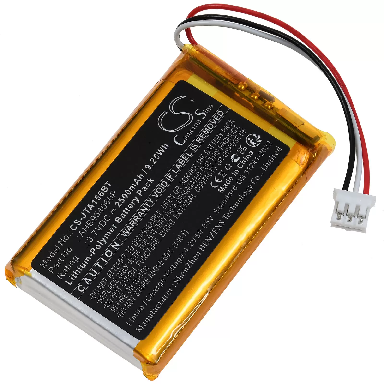 Akku passend für Jablotron JA-156E Touschscreen Alarmanlage Typ AHB954060P Akku passend für Jablotron JA-156E Touschscreen Alarmanlage Typ AHB954060P