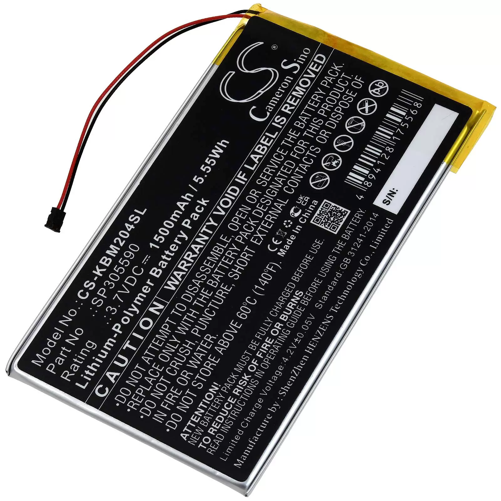 Akku passend für E-Book Reader Kobo Aura HD N204-KBO-B Typ SP305590