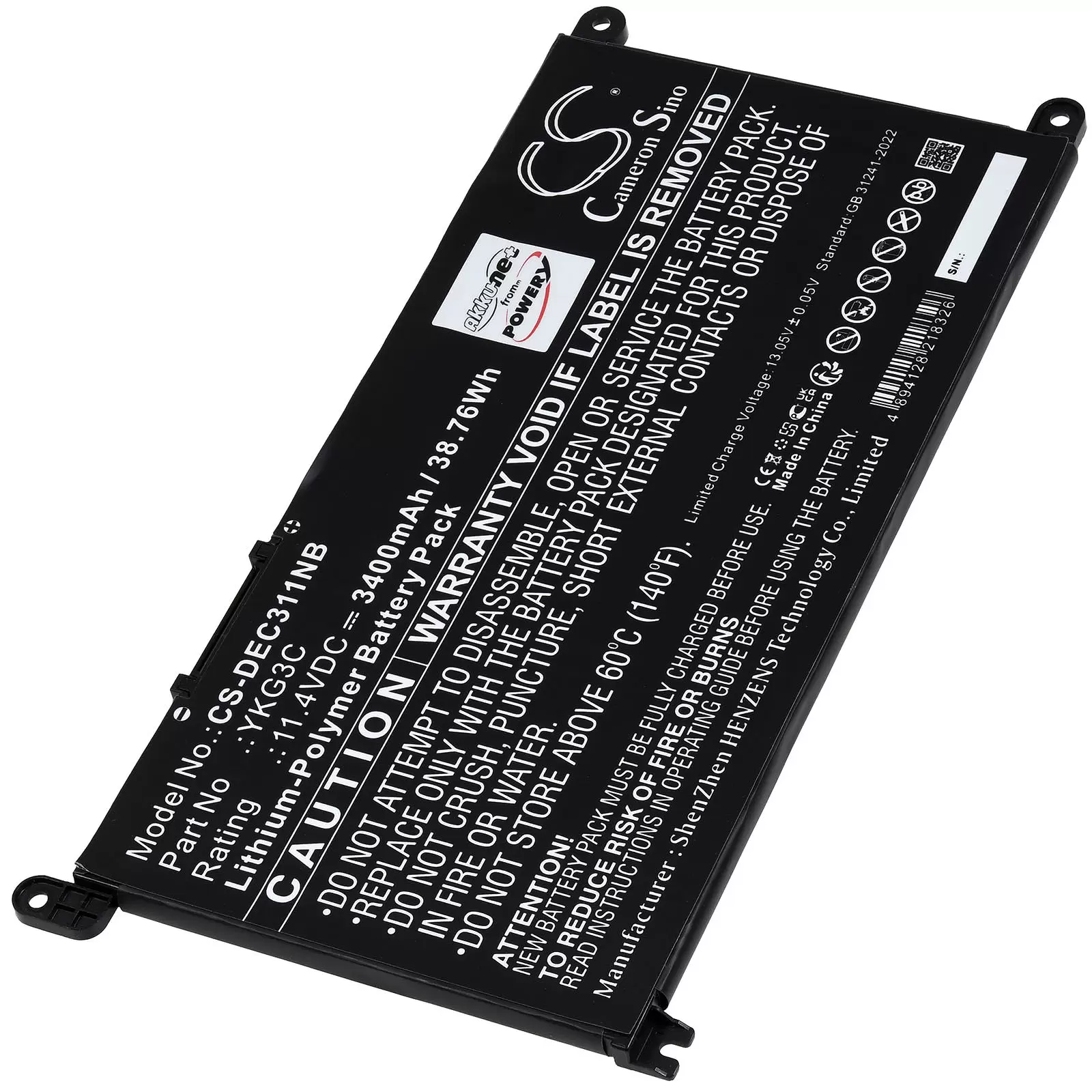 Akku passend für Laptop Dell Chromebook 3110 Chromebook 3110 2-in-1 Typ YKG3C Akku passend für Laptop Dell Chromebook 3110 Chromebook 3110 2-in-1 Typ YKG3C