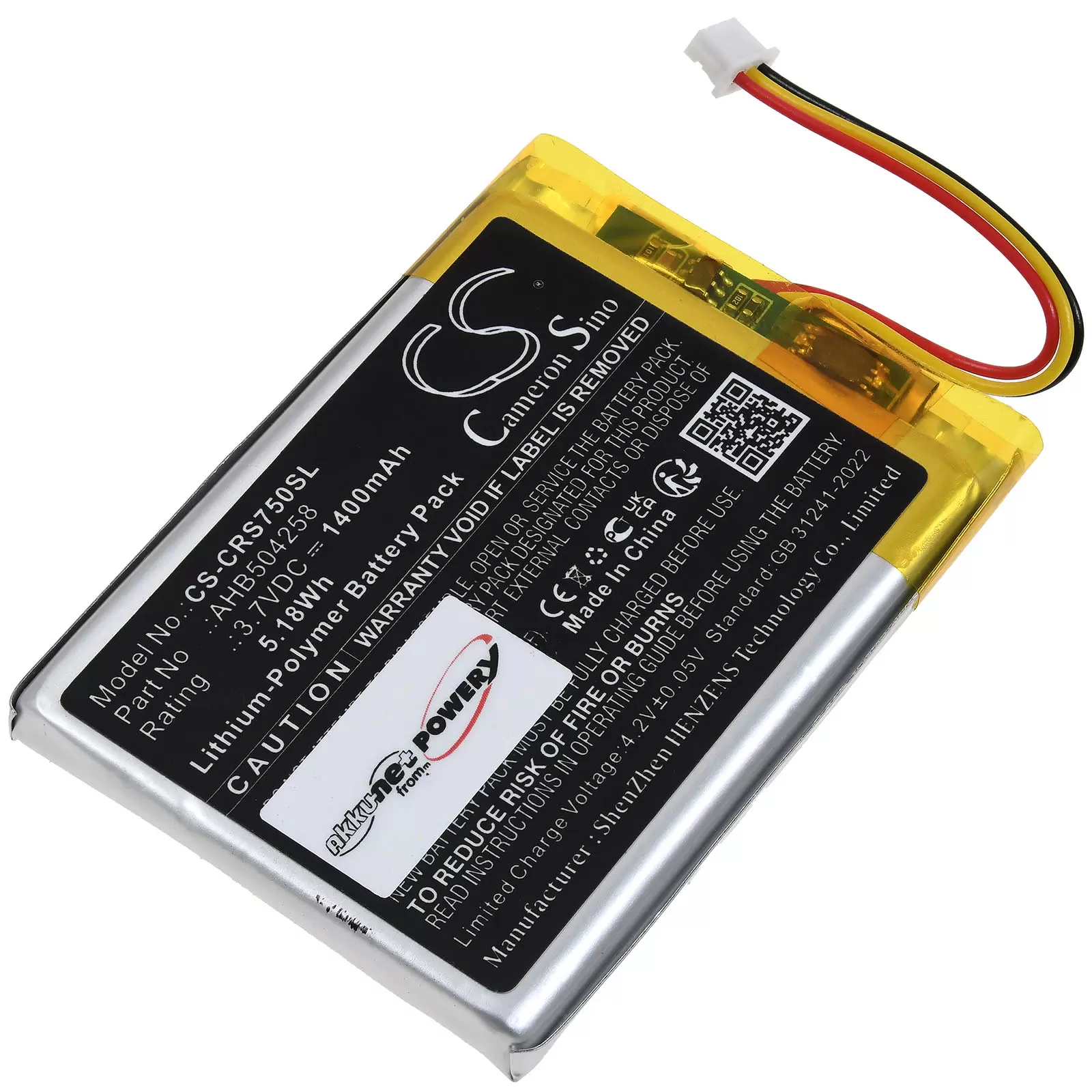 Akku passend für Gaming Headset Corsair HS70 HS70E HS75 XB Void Pro Typ AHB504258 Akku passend für Gaming Headset Corsair HS70 HS70E HS75 XB Void Pro Typ AHB504258