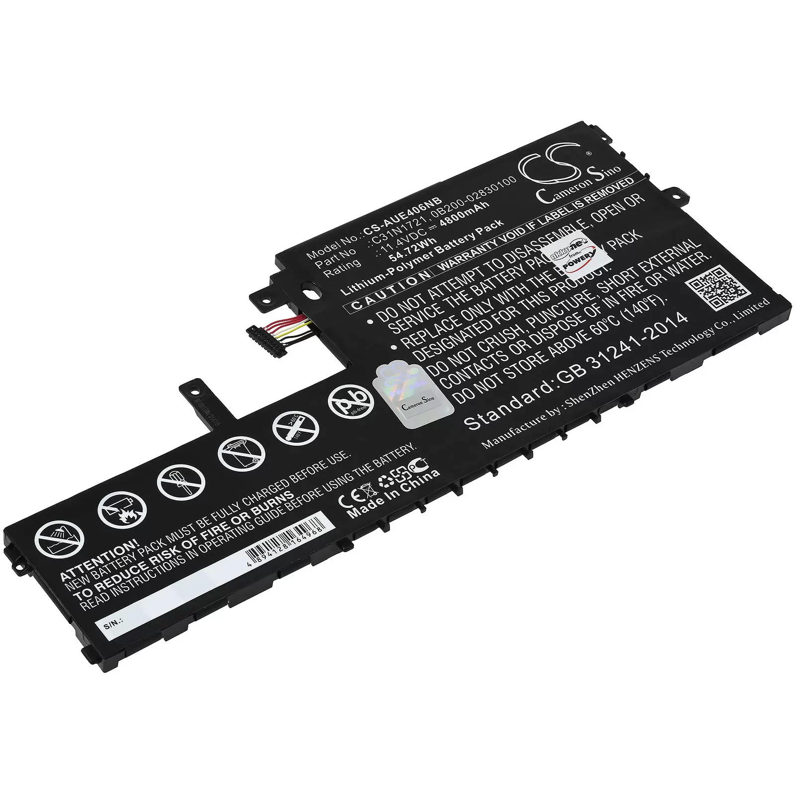 Akku passend für Laptop Asus VivoBook E406MA-EK072TS, Typ C31N1721 u.a.