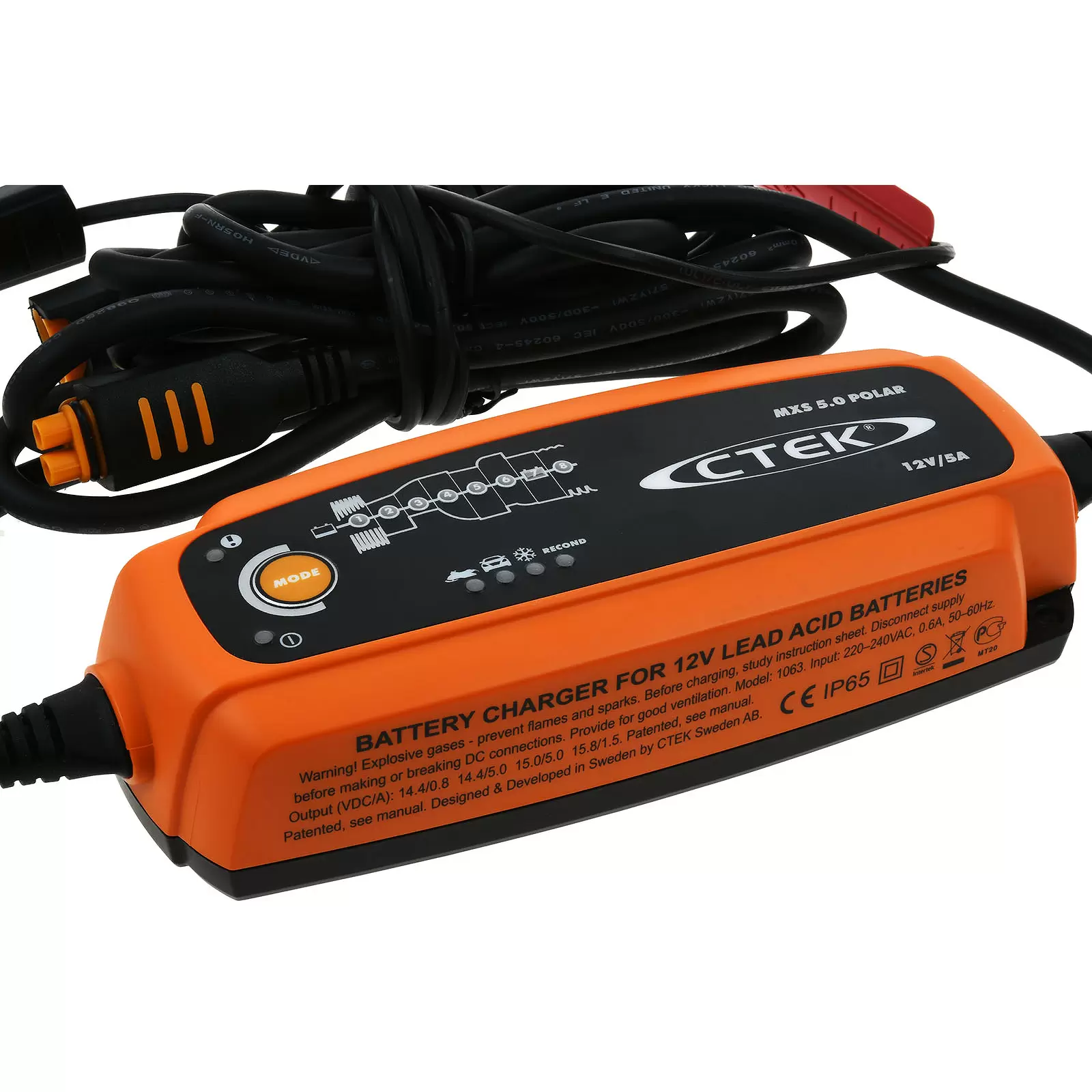 CTEK MXS 5.0 Polar (56-855) Batterie-Ladegerät, vollautomatisch u.a. für Auto, Boot u.a. 12V 5A EU
