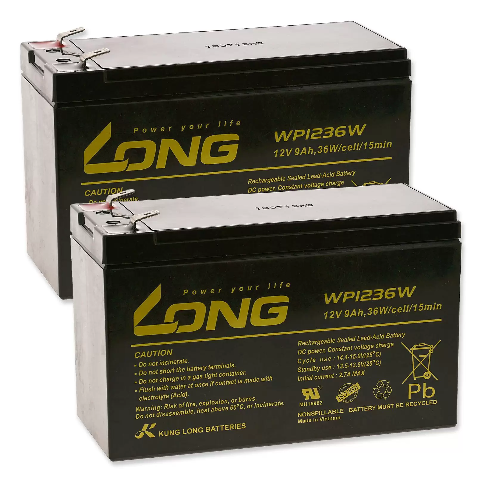 KungLong Blei-Gel-Akkus kompatibel mit USV APC RBC 48 9Ah 12V (ersetzt auch 7,2Ah / 7Ah) KungLong Blei-Gel-Akkus kompatibel mit USV APC RBC 48 9Ah 12V (ersetzt auch 7,2Ah / 7Ah)