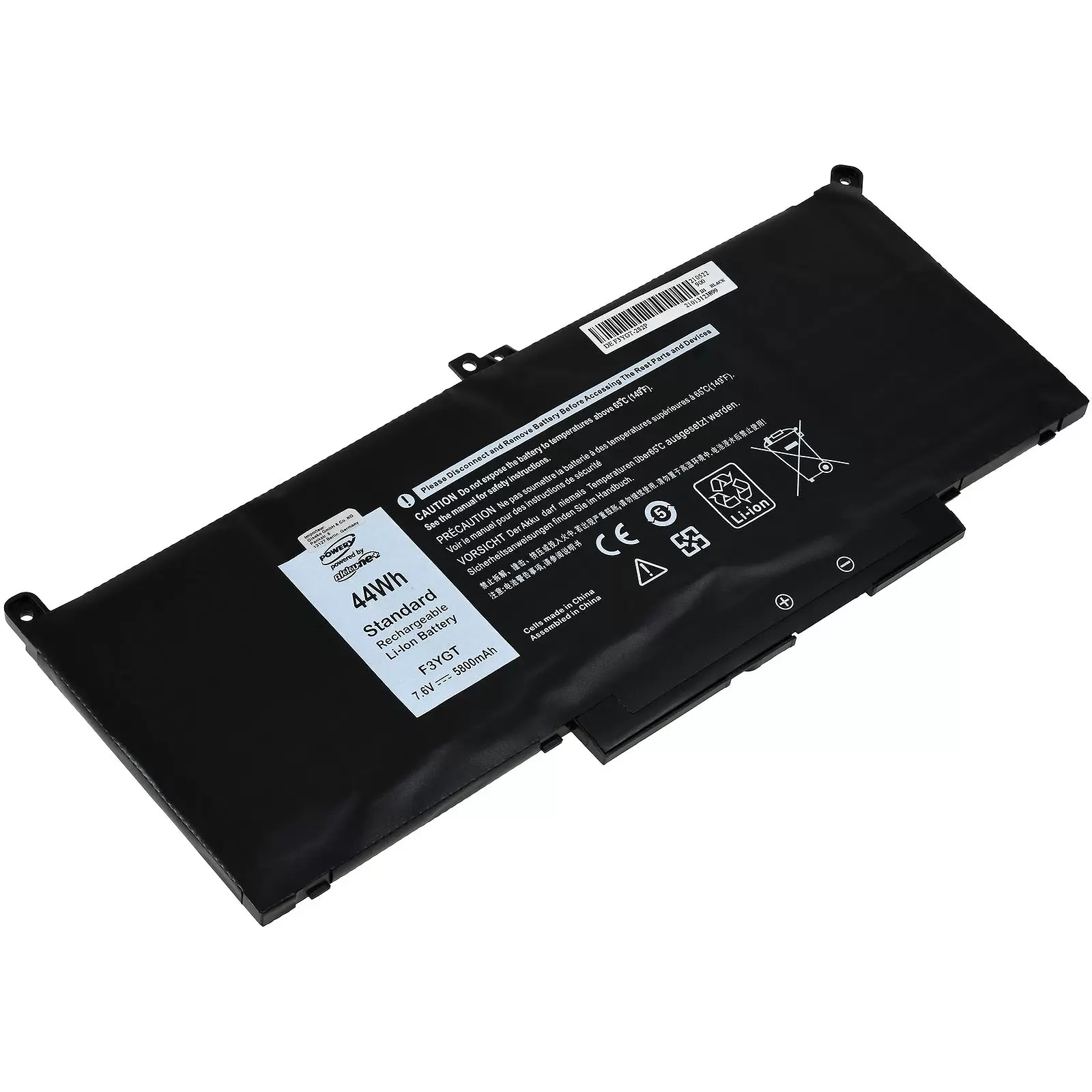 Standardakku passend für Laptop Dell Latitude 12 7290, Latitude 13 7390, Latitude 14 7480, Typ F3YGT Standardakku passend für Laptop Dell Latitude 12 7290, Latitude 13 7390, Latitude 14 7480, Typ F3YGT