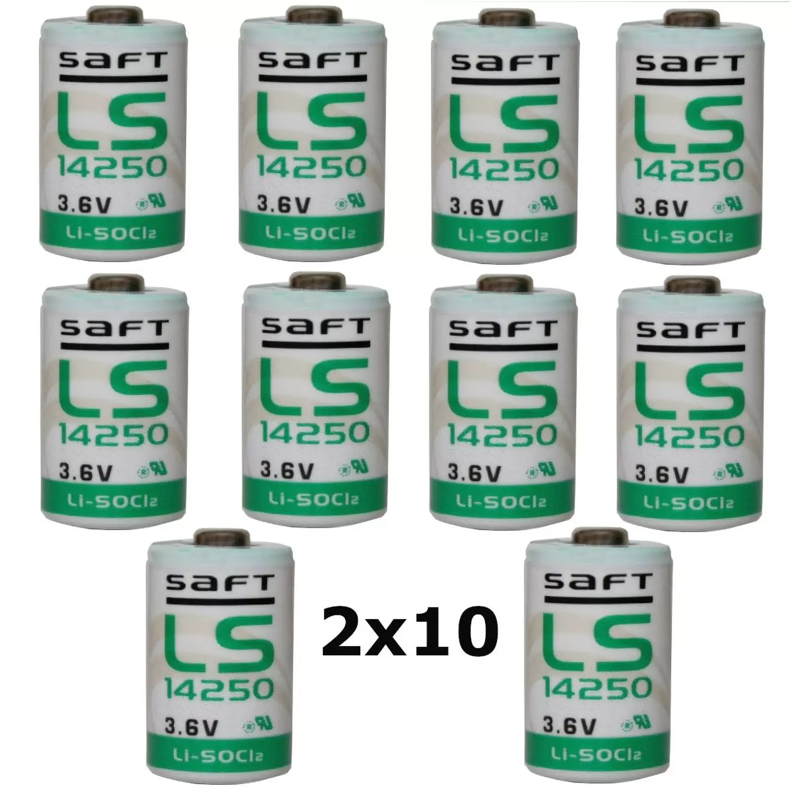 20x Lithium Batterie Saft LS14250 1/2AA 3,6Volt