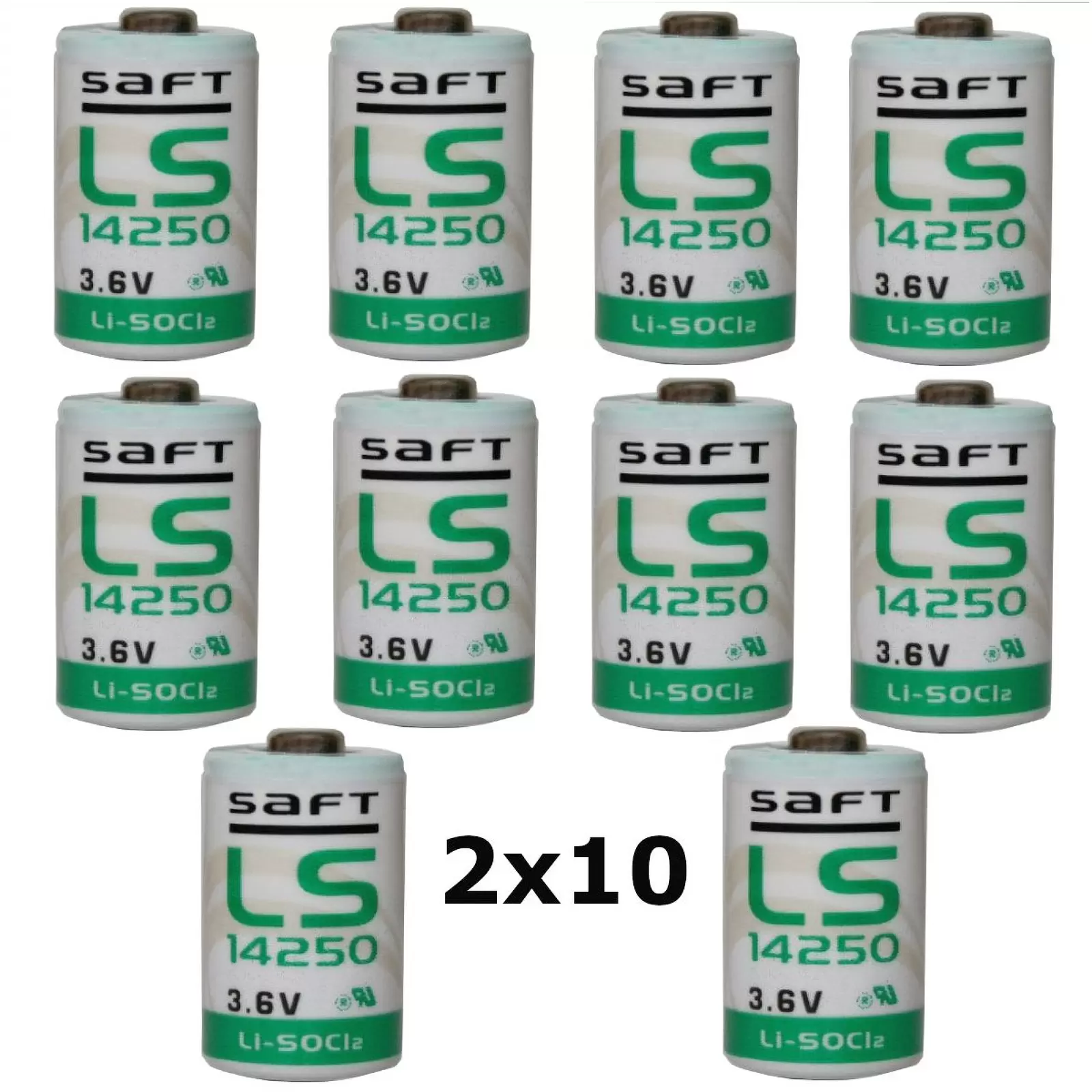 20x Lithium Batterie Saft LS14250 1/2AA 3,6Volt 20x Lithium Batterie Saft LS14250 1/2AA 3,6Volt