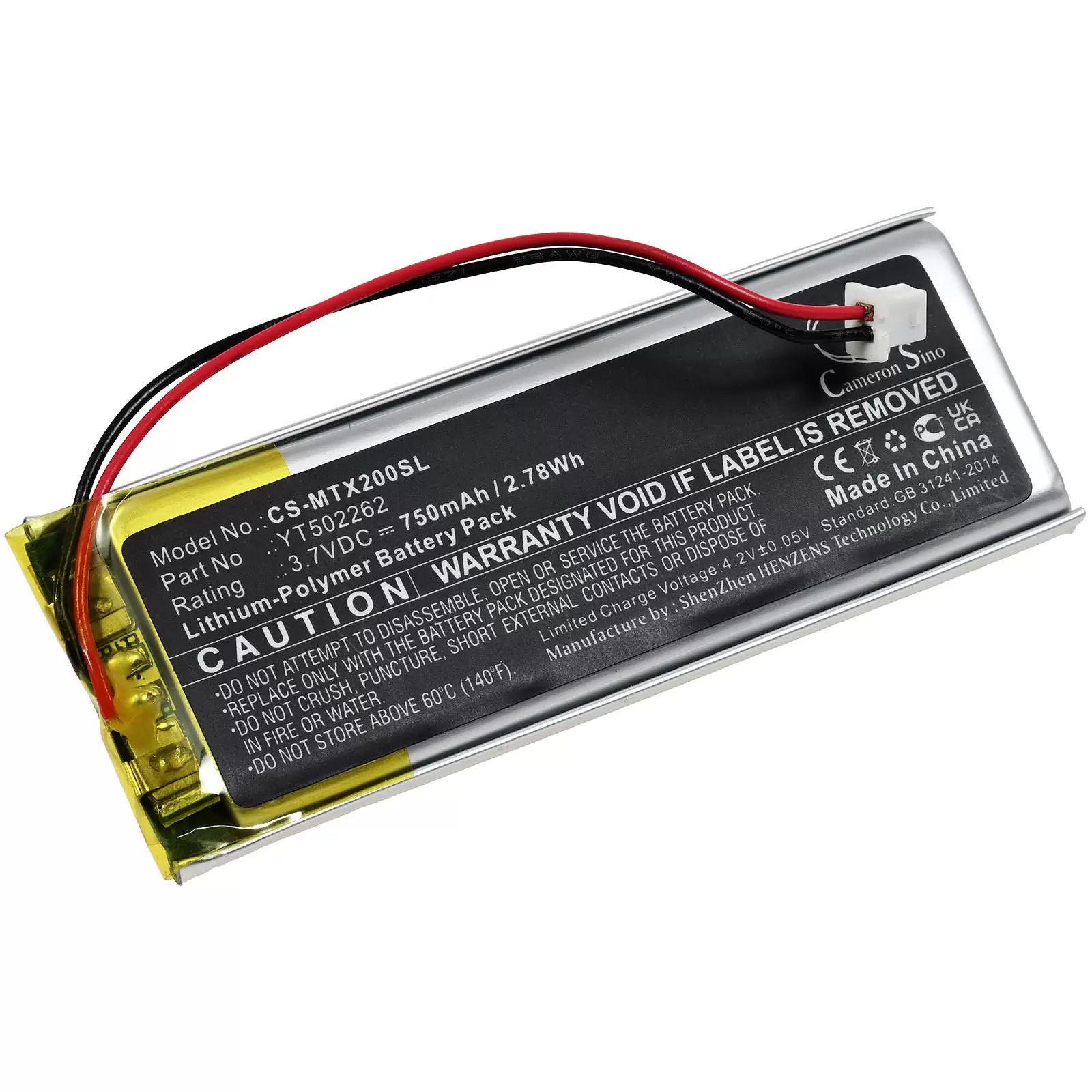 Akku passend für Bluetooth-Gegensprechanlage Midland BTX2 Pro, Typ YT502262 Akku passend für Bluetooth-Gegensprechanlage Midland BTX2 Pro, Typ YT502262