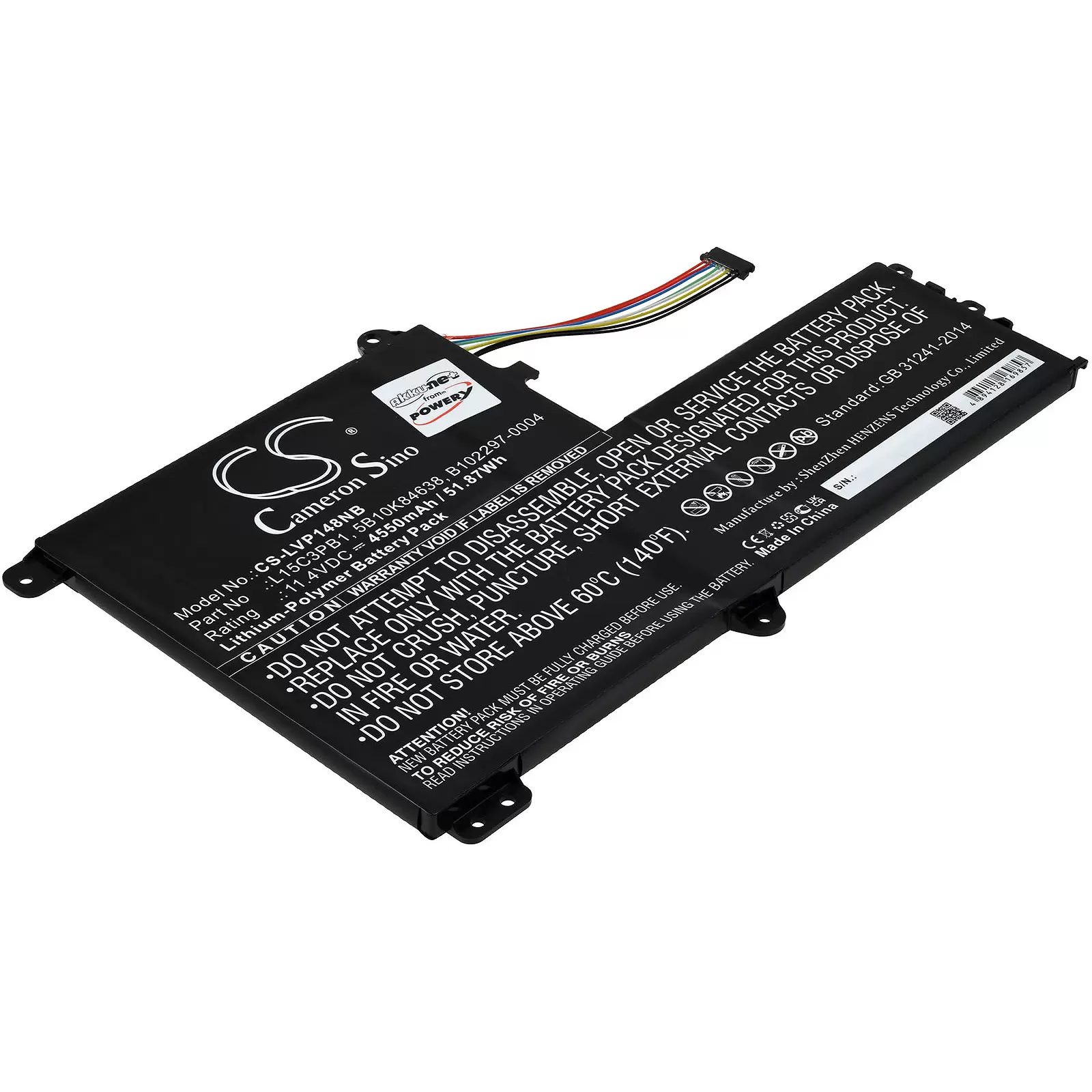 Akku passend für Laptop Lenovo IdeaPad Flex 4-1480 14" 3. Version, Typ L15C3PB1