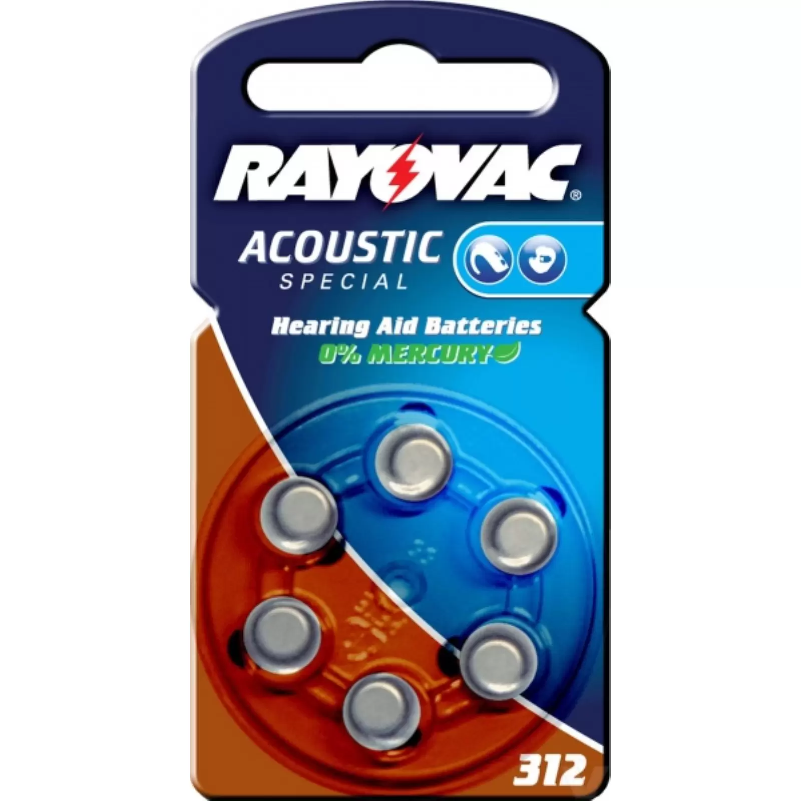 Rayovac Acoustic Special Hörgerätebatterie 312 / 312AE / AE312 / DA312 / PR41 / V312AT 6er Blister