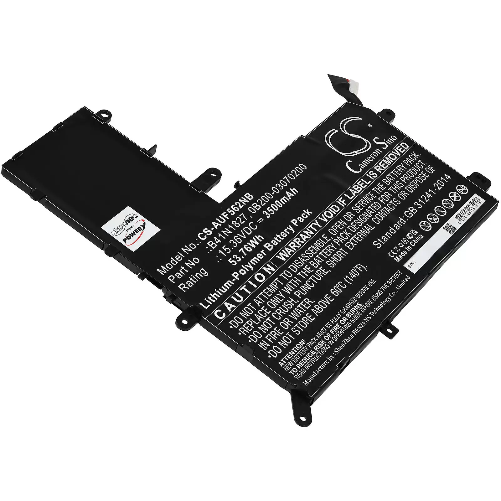 Akku passend für Laptop Asus ZenBook Flip 15 UX562FA-AC033T, UX562FA-AC034T, Typ B41N1827 u.a.