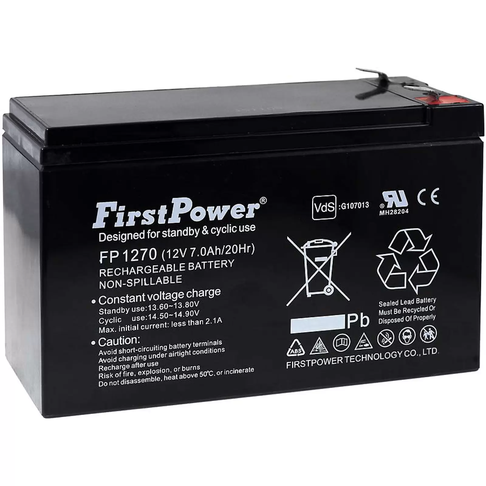 FirstPower Blei-Gel-Akku für USV APC RBC23 7Ah 12V