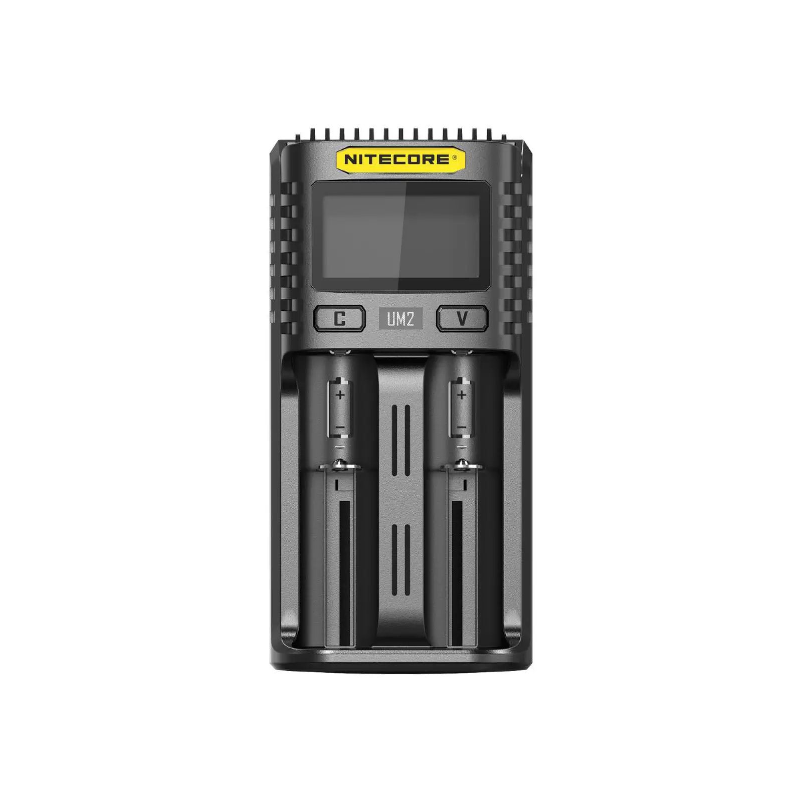 USB-2-Slot-Ladegerät Nitecore UM2 für Li-Ion-, Li-Ion IMR-, NiMH-Akkus (14650,18650,22500)