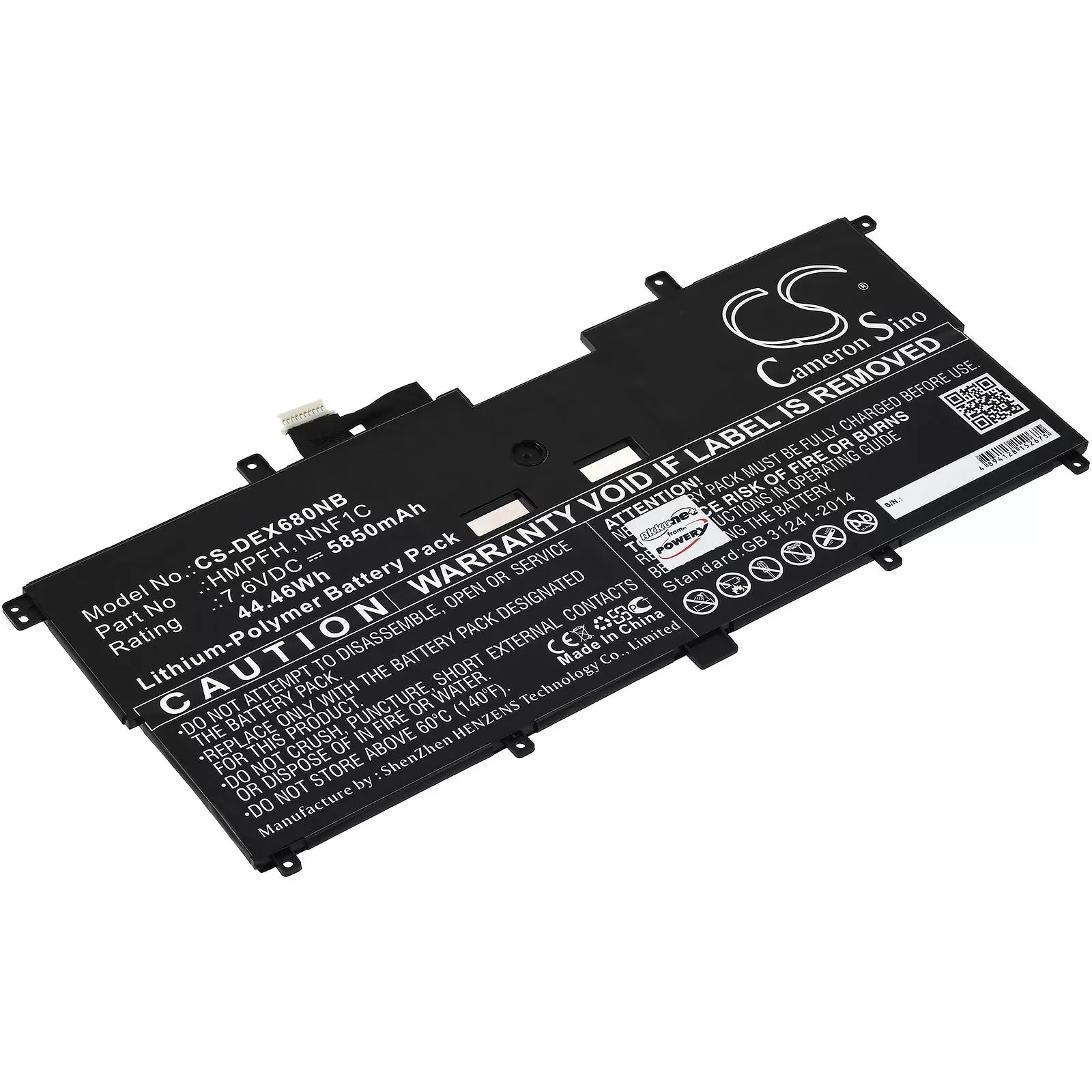 Akku passend für Laptop Dell XPS 13 9365 2in1, XPS 13-9365-D1805TS, Akku-Typ NNF1C