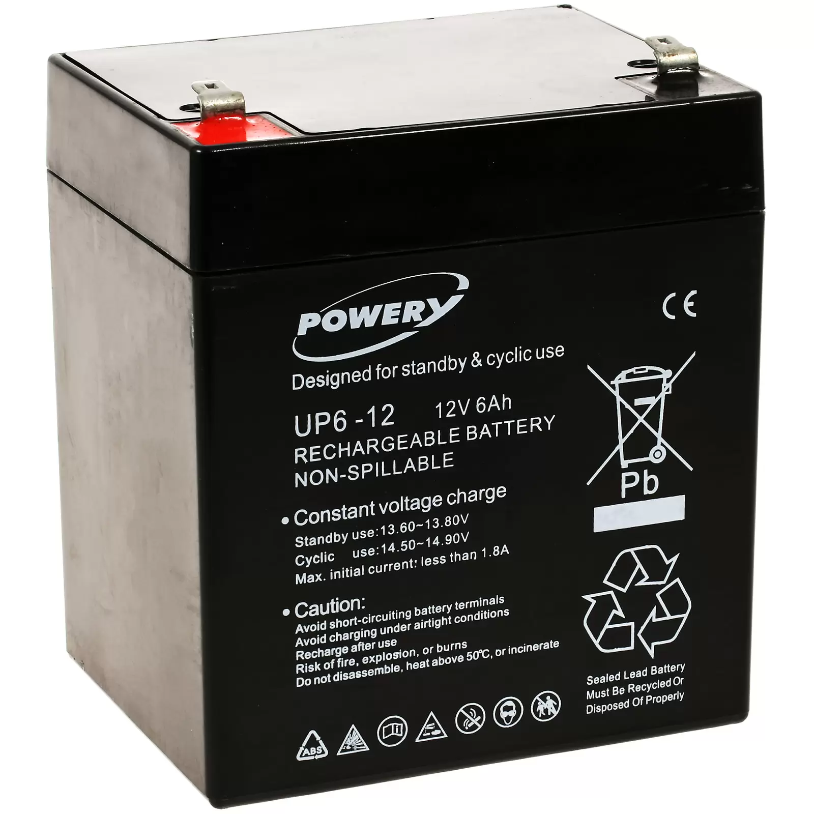Powery Blei-Gel Akku 12V 6Ah für APC Smart-UPS RT 10000 RM