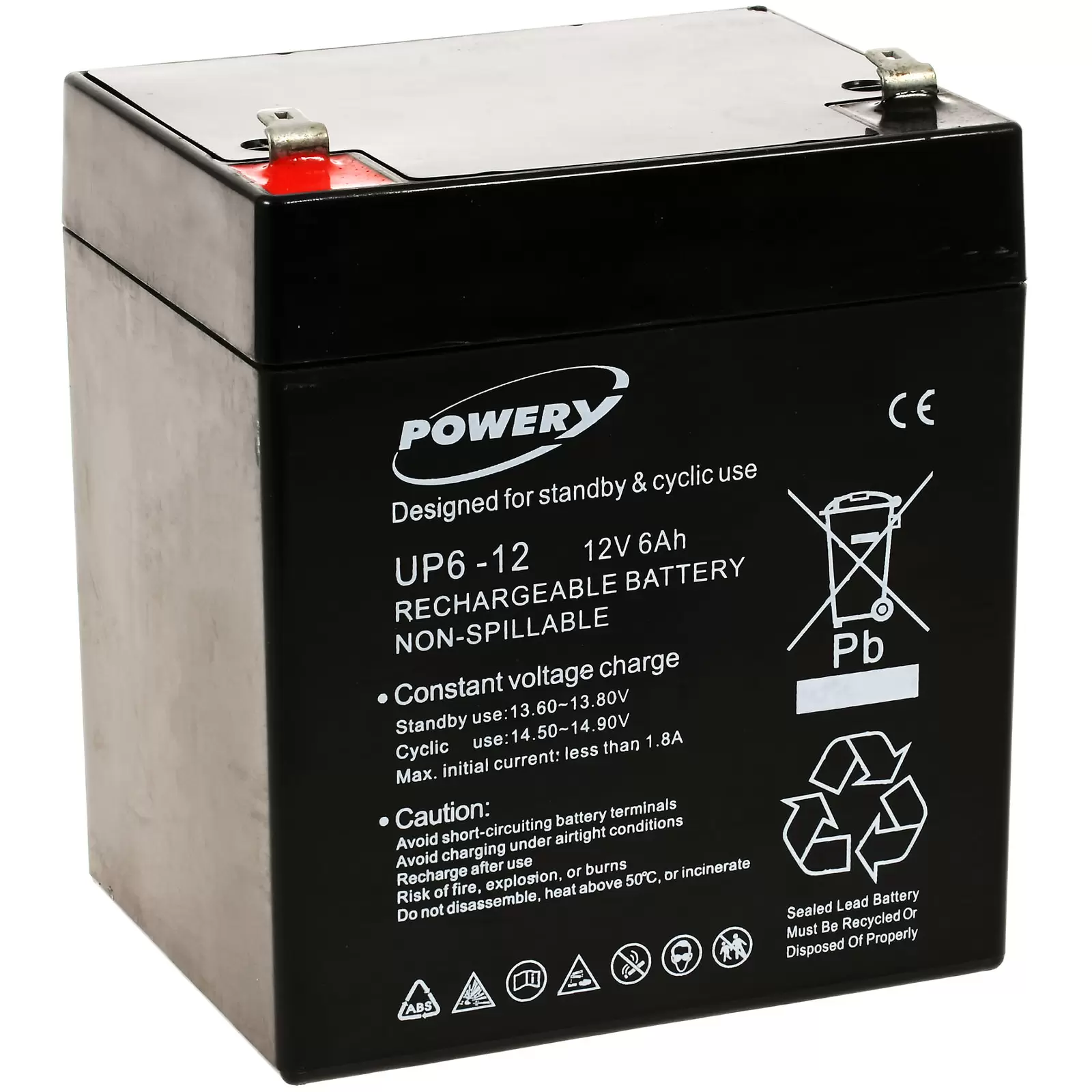 Powery Blei-Gel Akku 12V 6Ah für USV APC Smart-UPS RT 2200 - Marine