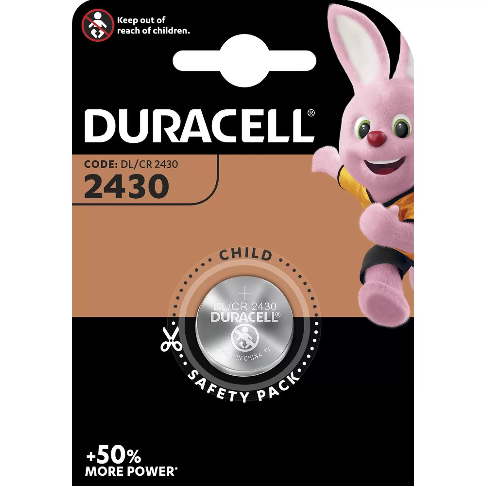 Lithium Knopfzelle Duracell CR2430, DL2430 1er Blister