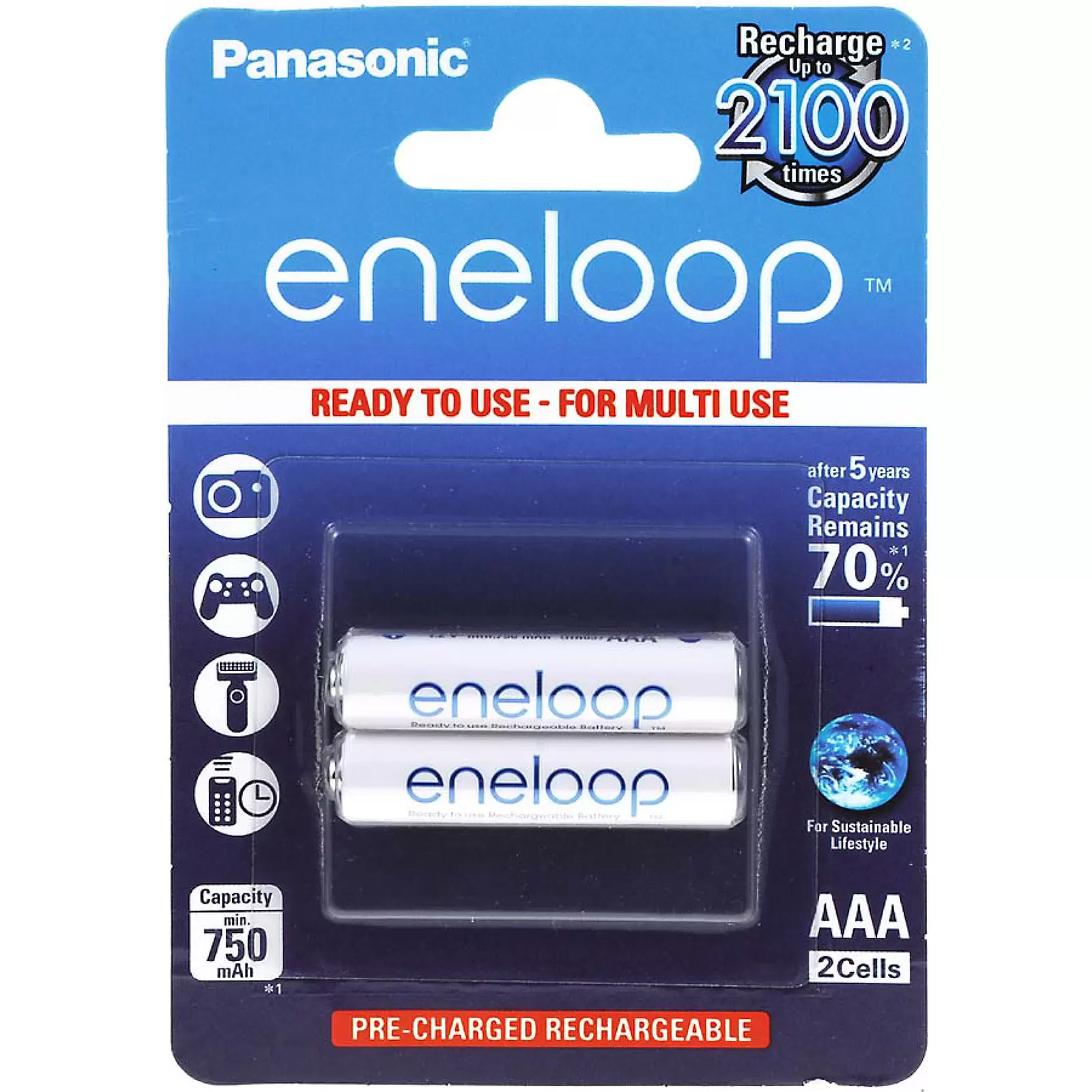Panasonic eneloop Akku AAA 2er-Blister (BK-4MCCE/2BE)