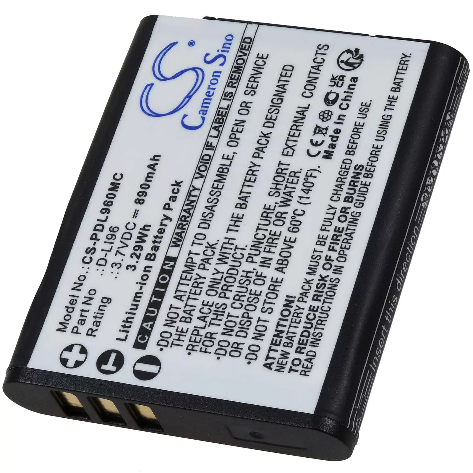 Akku passend für Kompaktkamera Pentax WG-1000 Typ D-LI96 Akku passend für Kompaktkamera Pentax WG-1000 Typ D-LI96