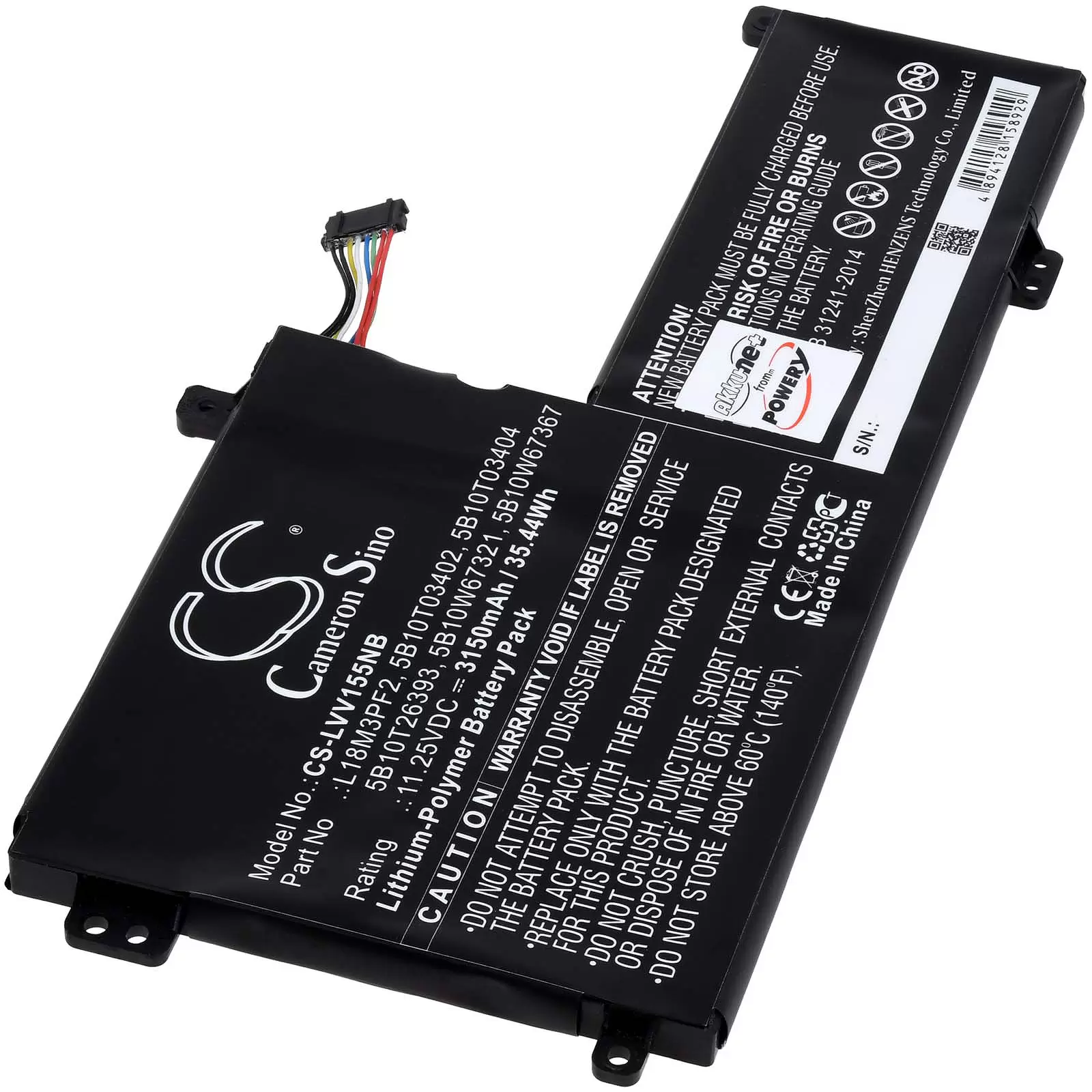 Akku passend für Laptop Lenovo IdeaPad L340-15iWL, V155, Typ L18C3PF2, Typ 5B10T03402